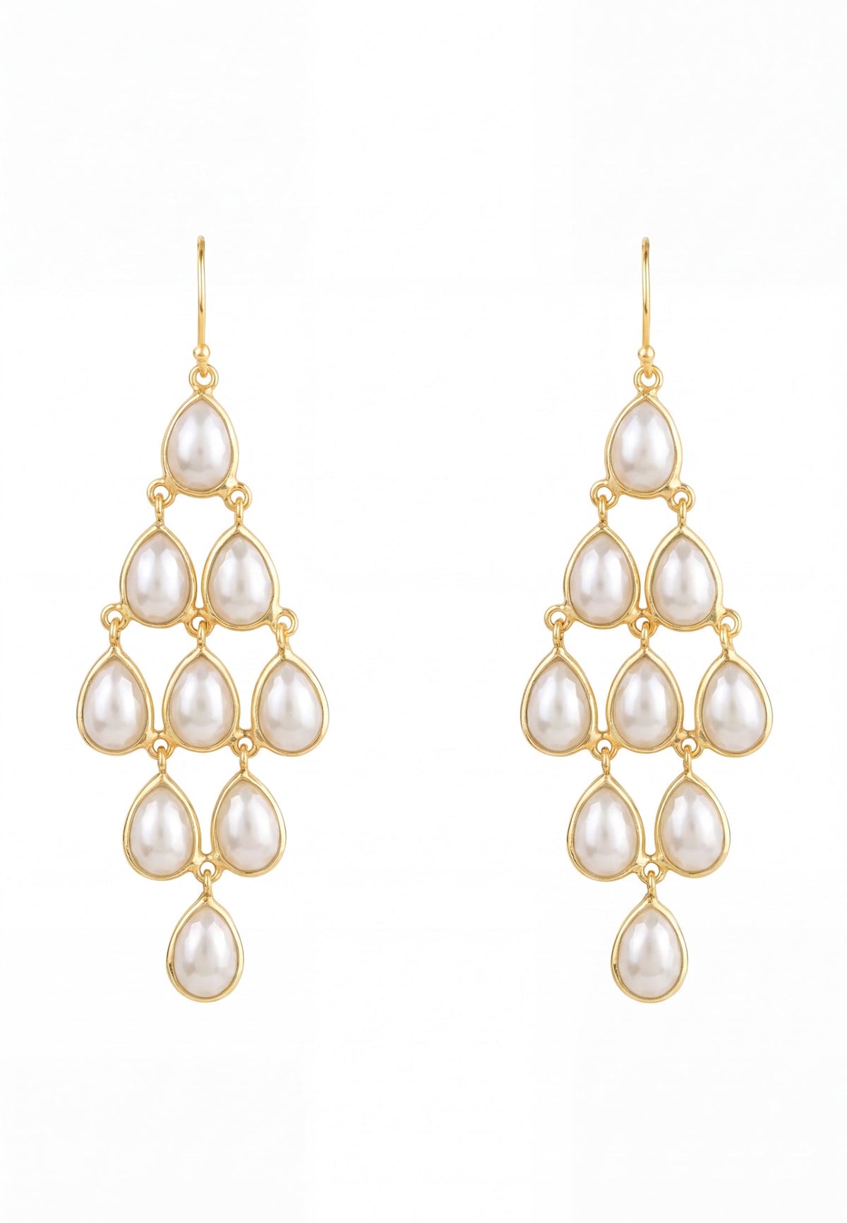 Valencia Statement Drop Earring White Cz Gold