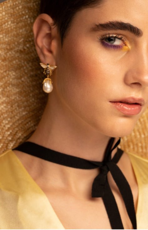 Spotted: Latelita Honey bee baroque pearl earrings in Lucy's Magazine - LATELITA