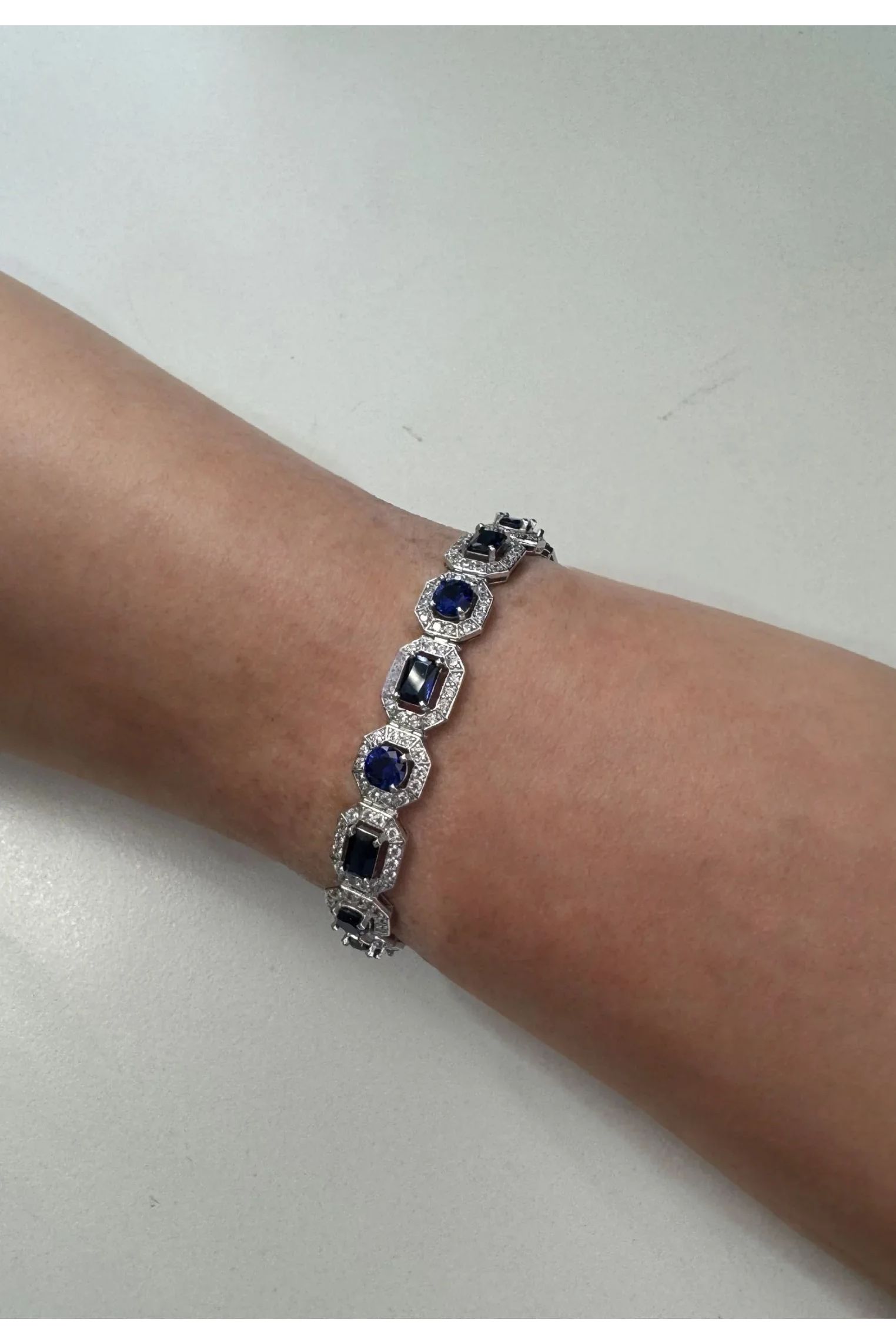 The bracelet on an arm.