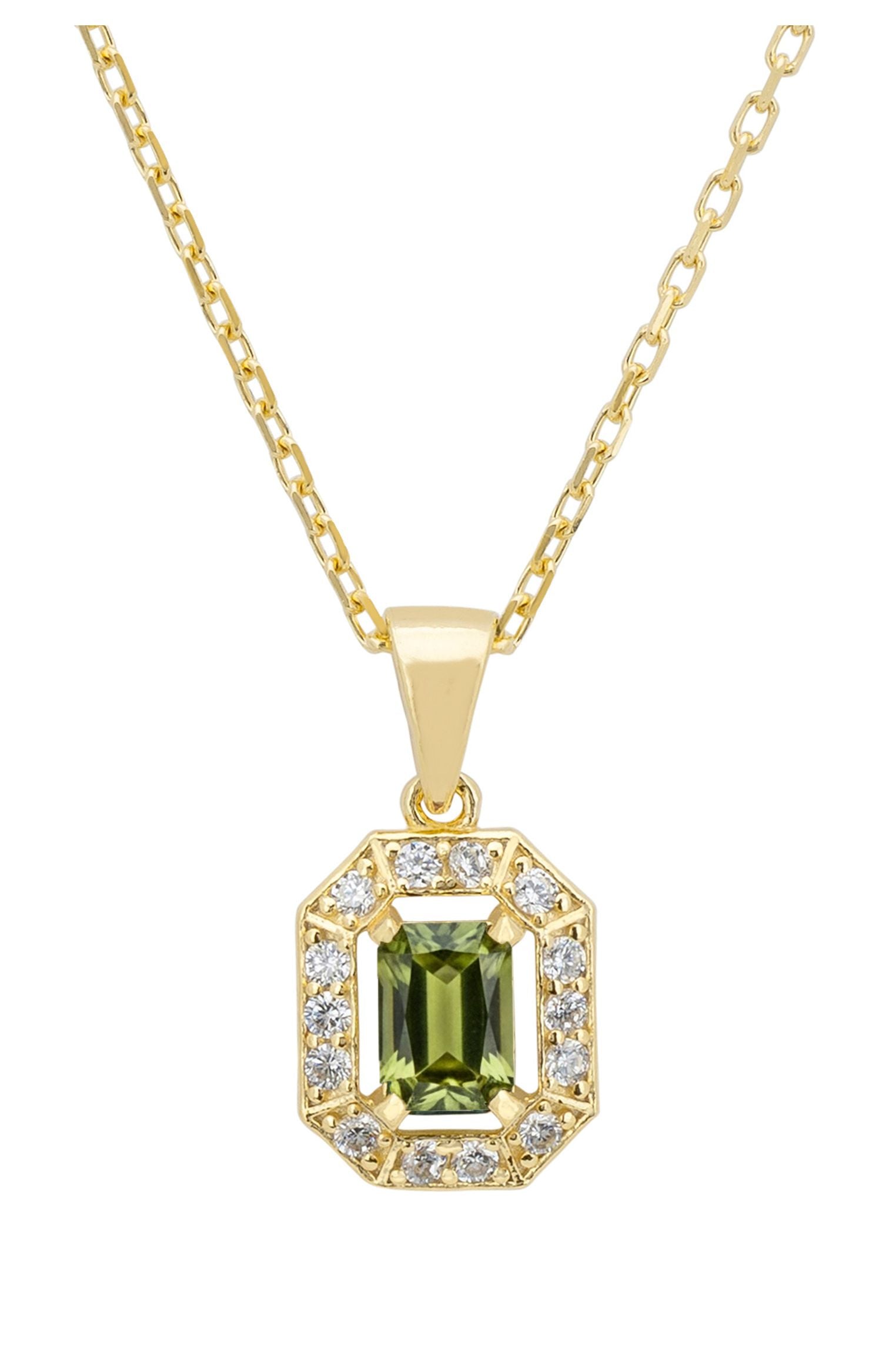 Whistledown Edelstein-Anhänger-Halskette Peridot Gold