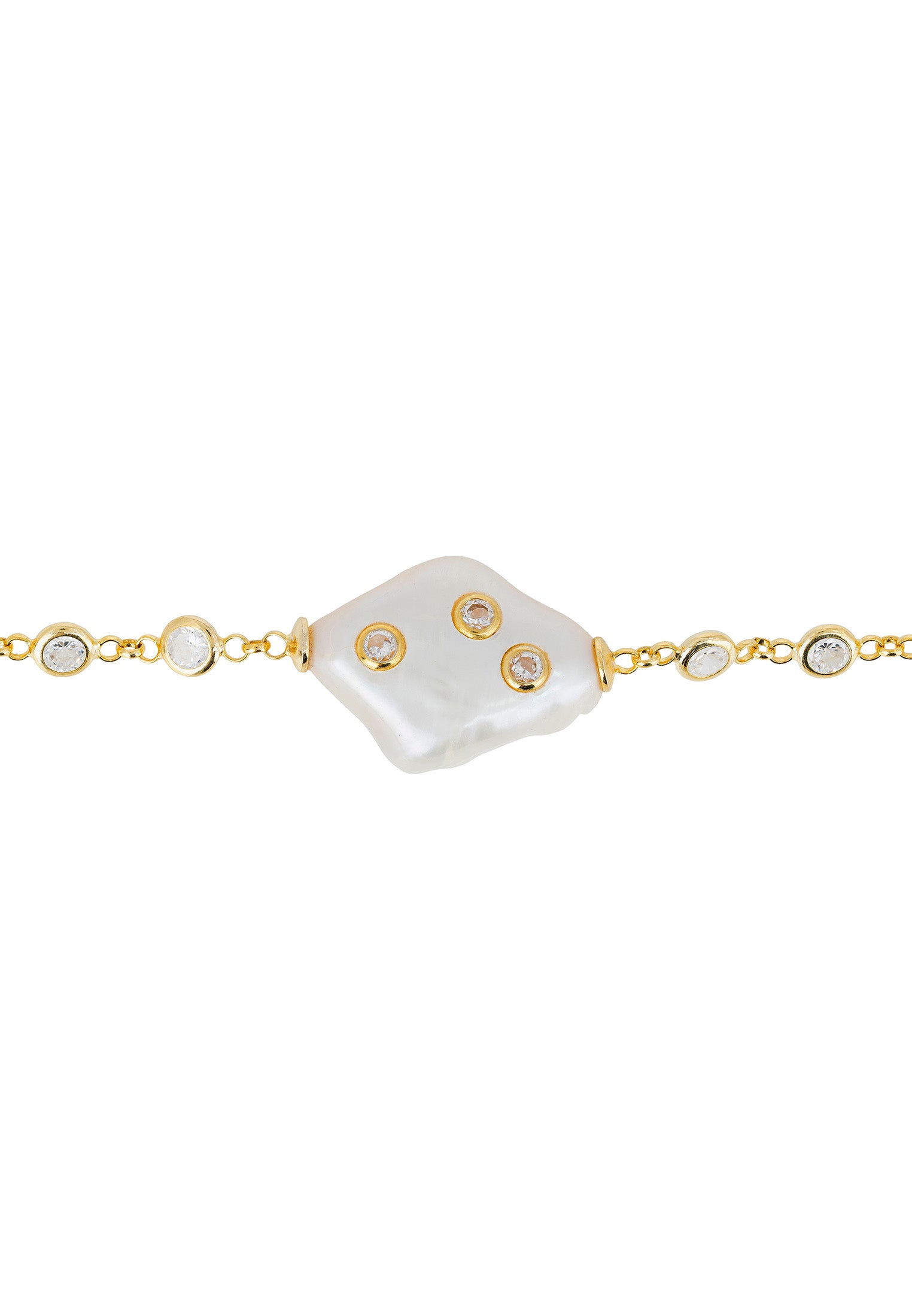 Polka Dot Baroque Pearl Bracelet Gold
