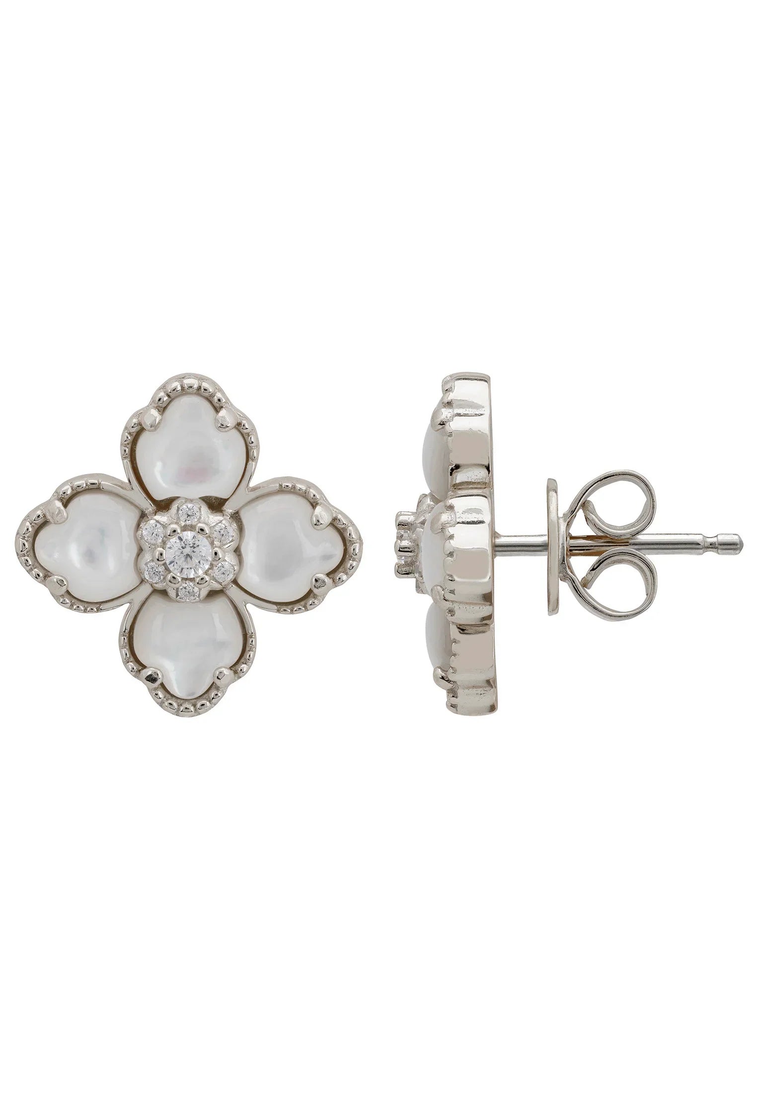 Push backing of the earrings.