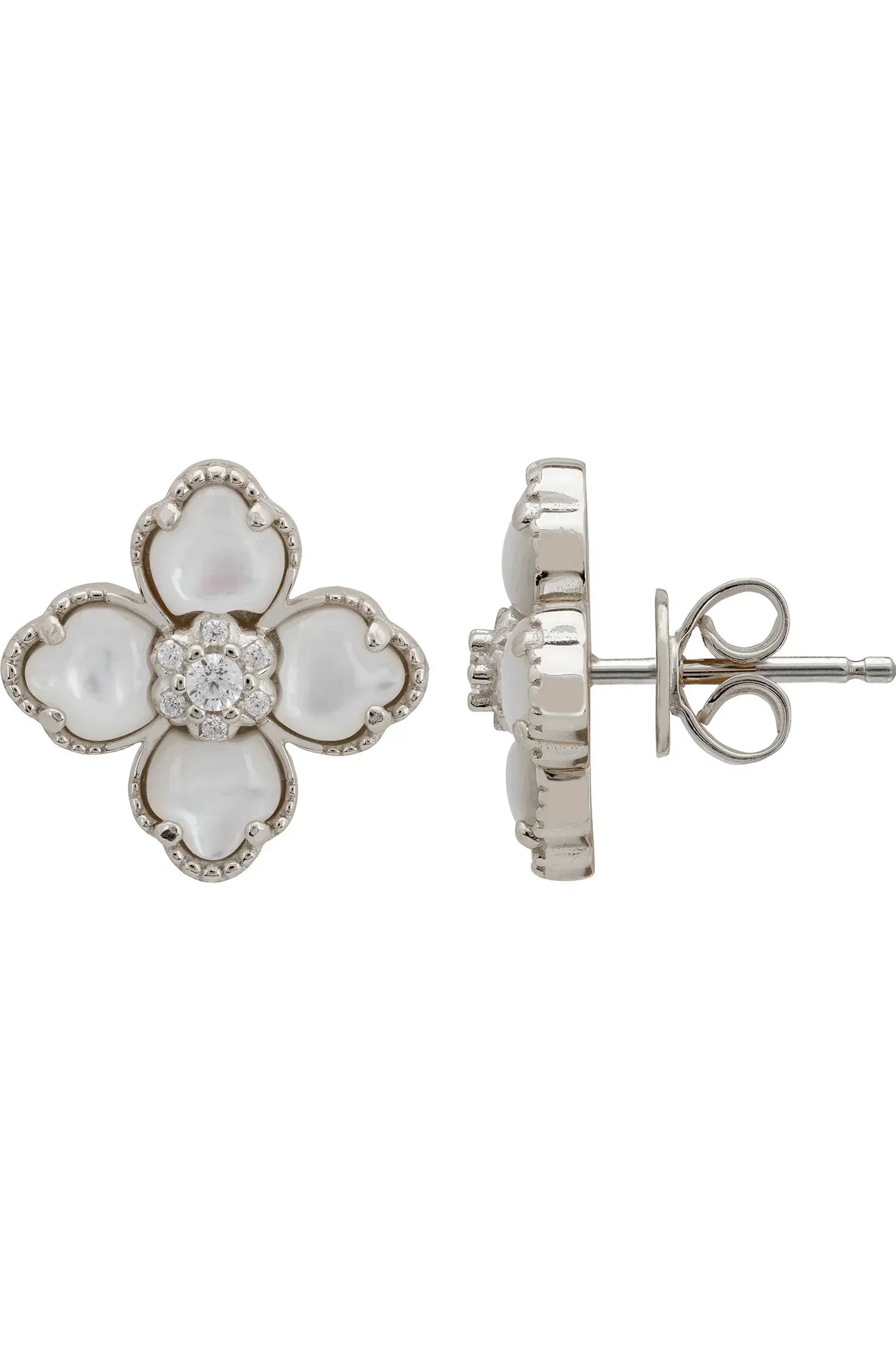 Push backing of the earrings.