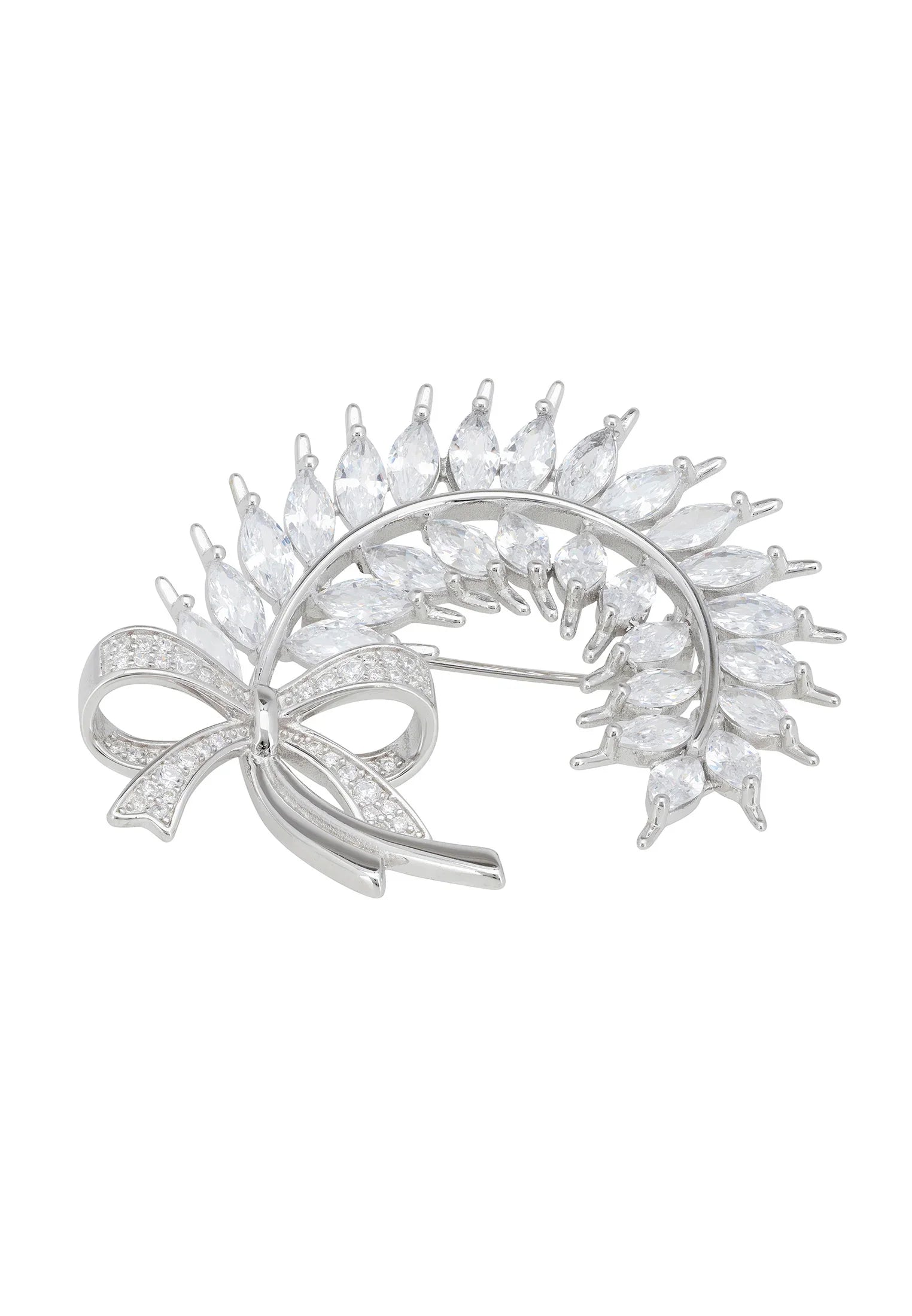 Silver and diamond wheat brooch.