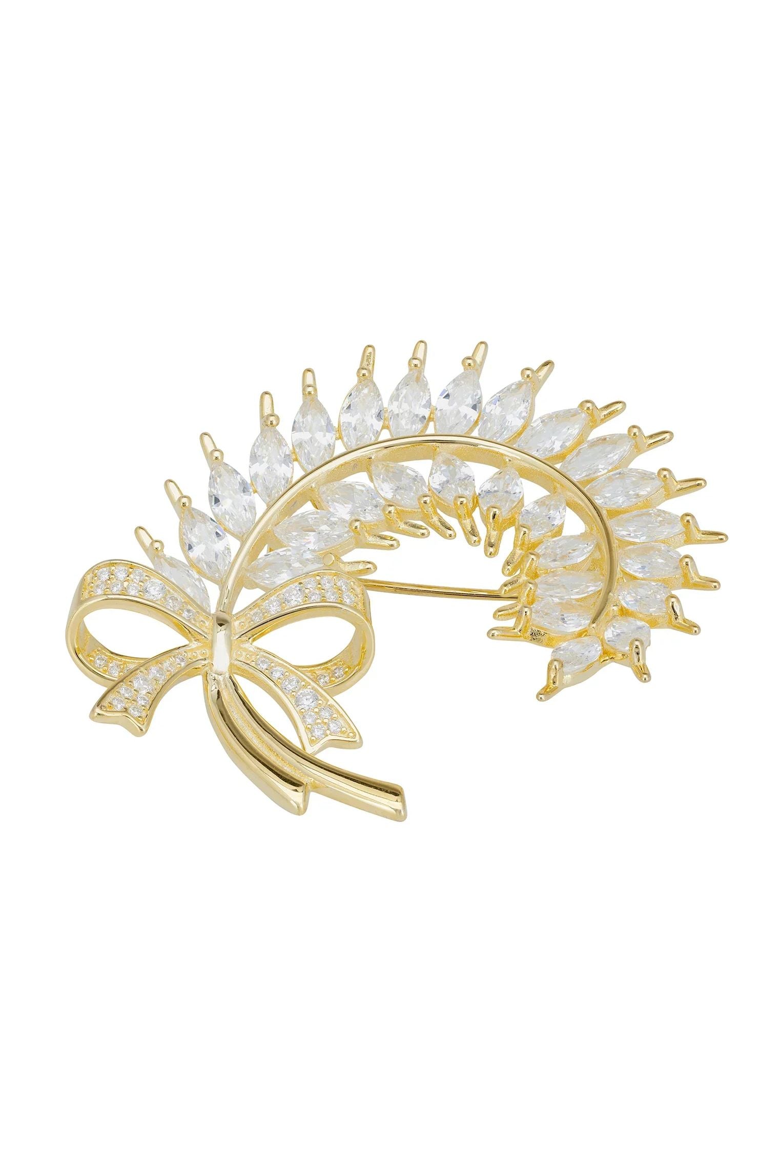 Diamond and gold wheat brooch.