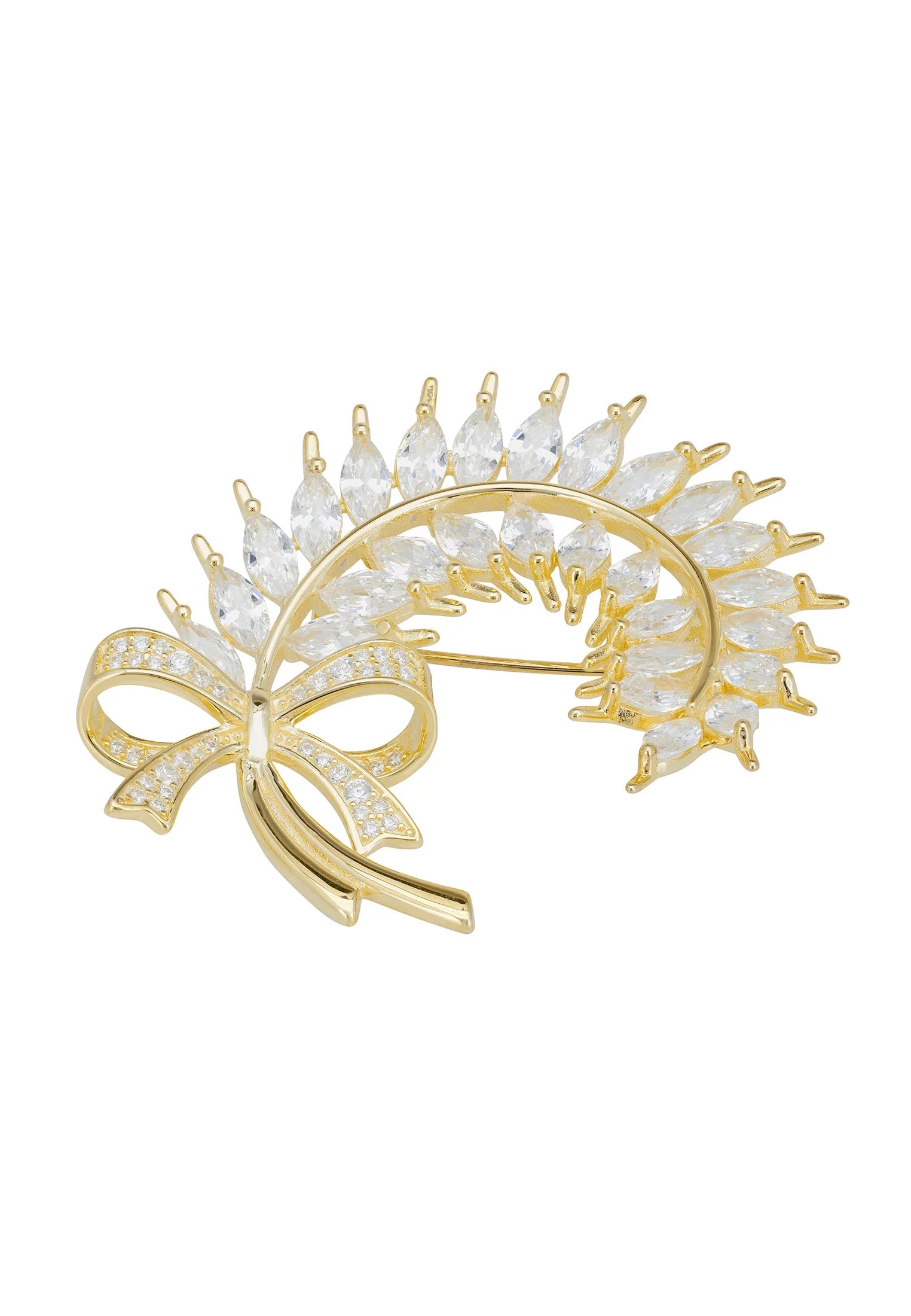 Diamond and gold wheat brooch.