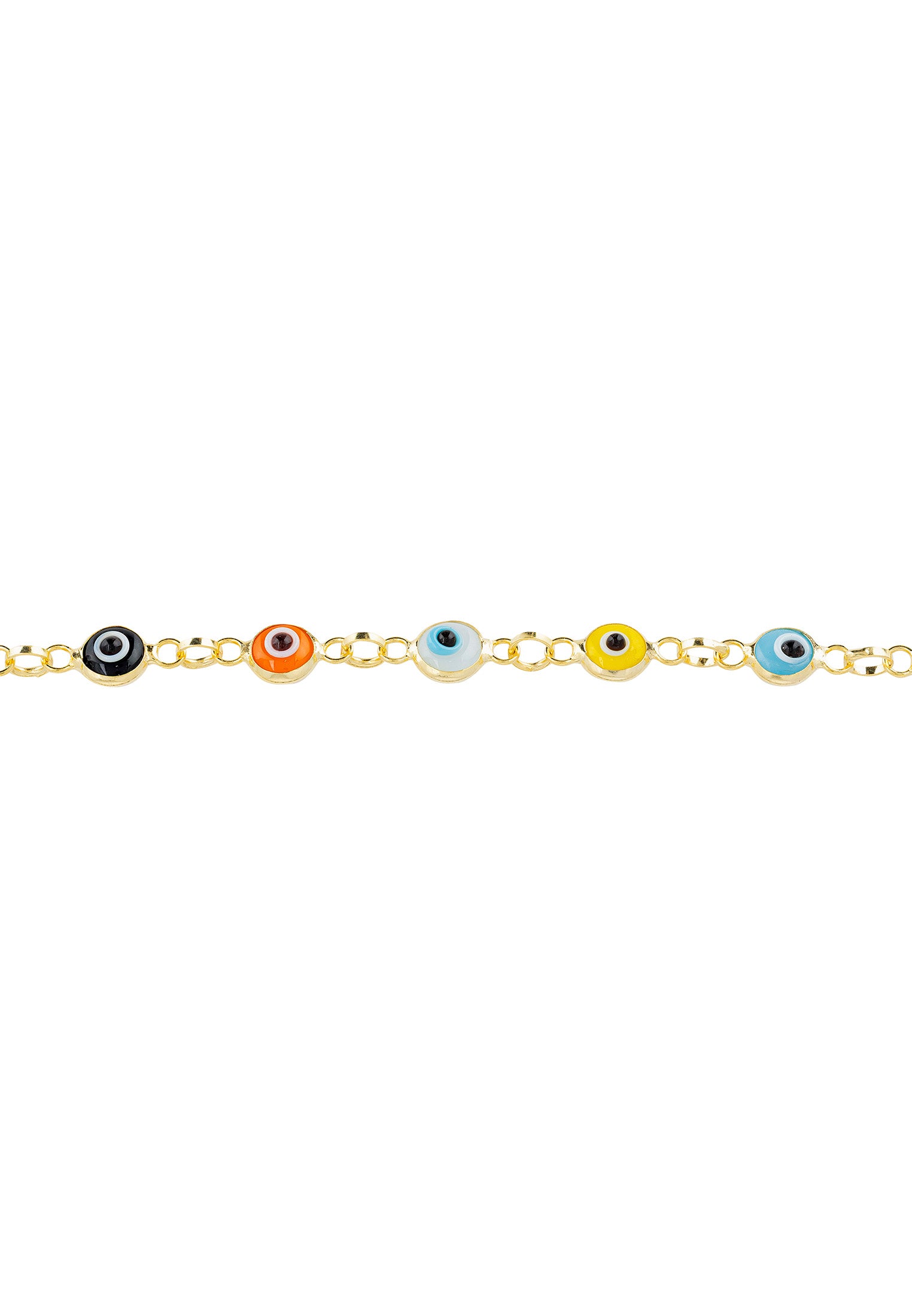 Evil Eye Multicoloured Enamel Bracelet Gold