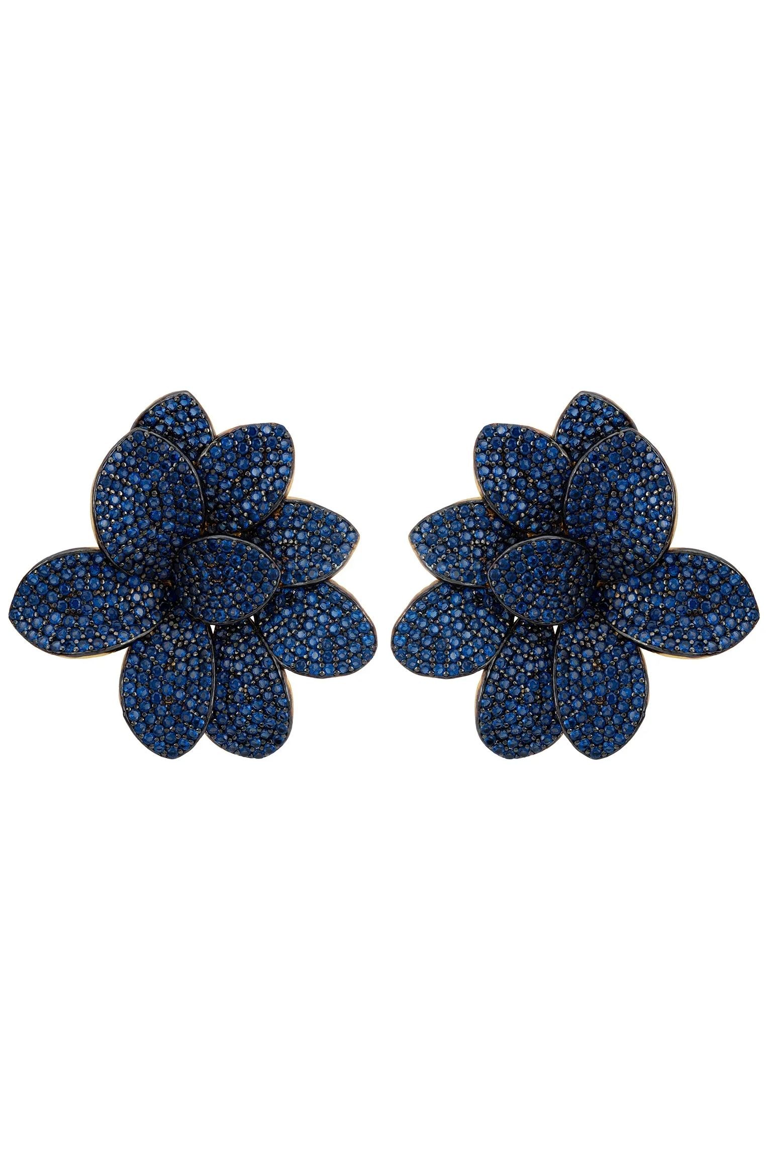 Sapphire flower earrings.