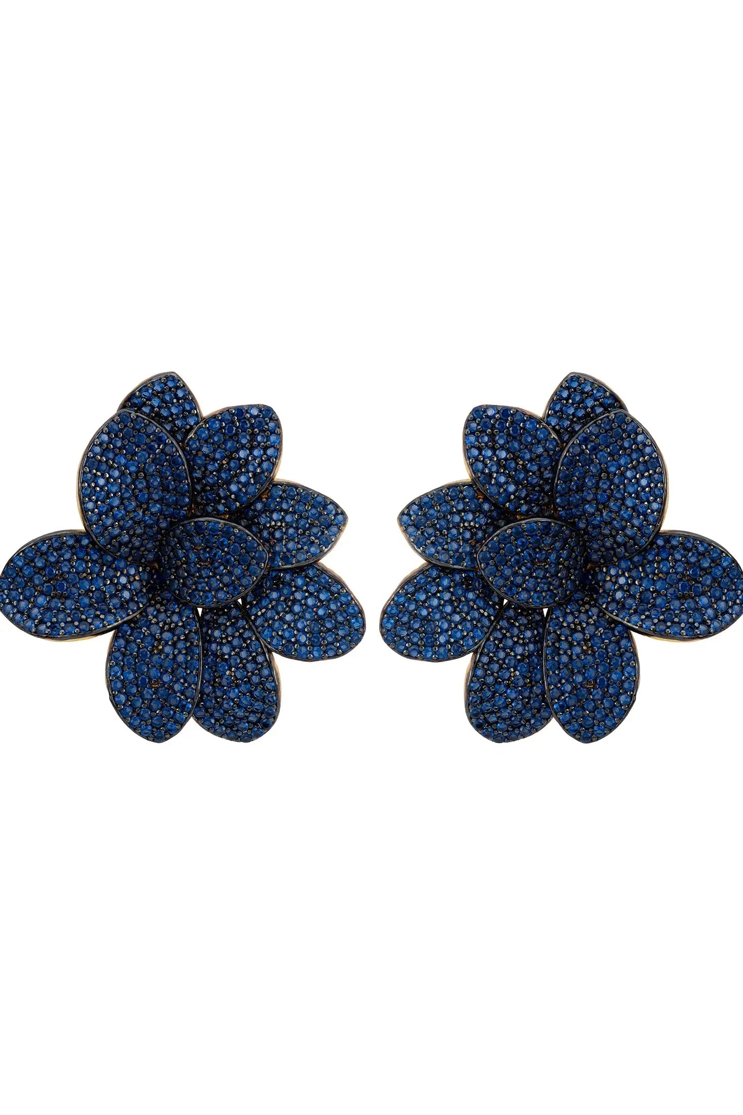 Sapphire flower earrings.