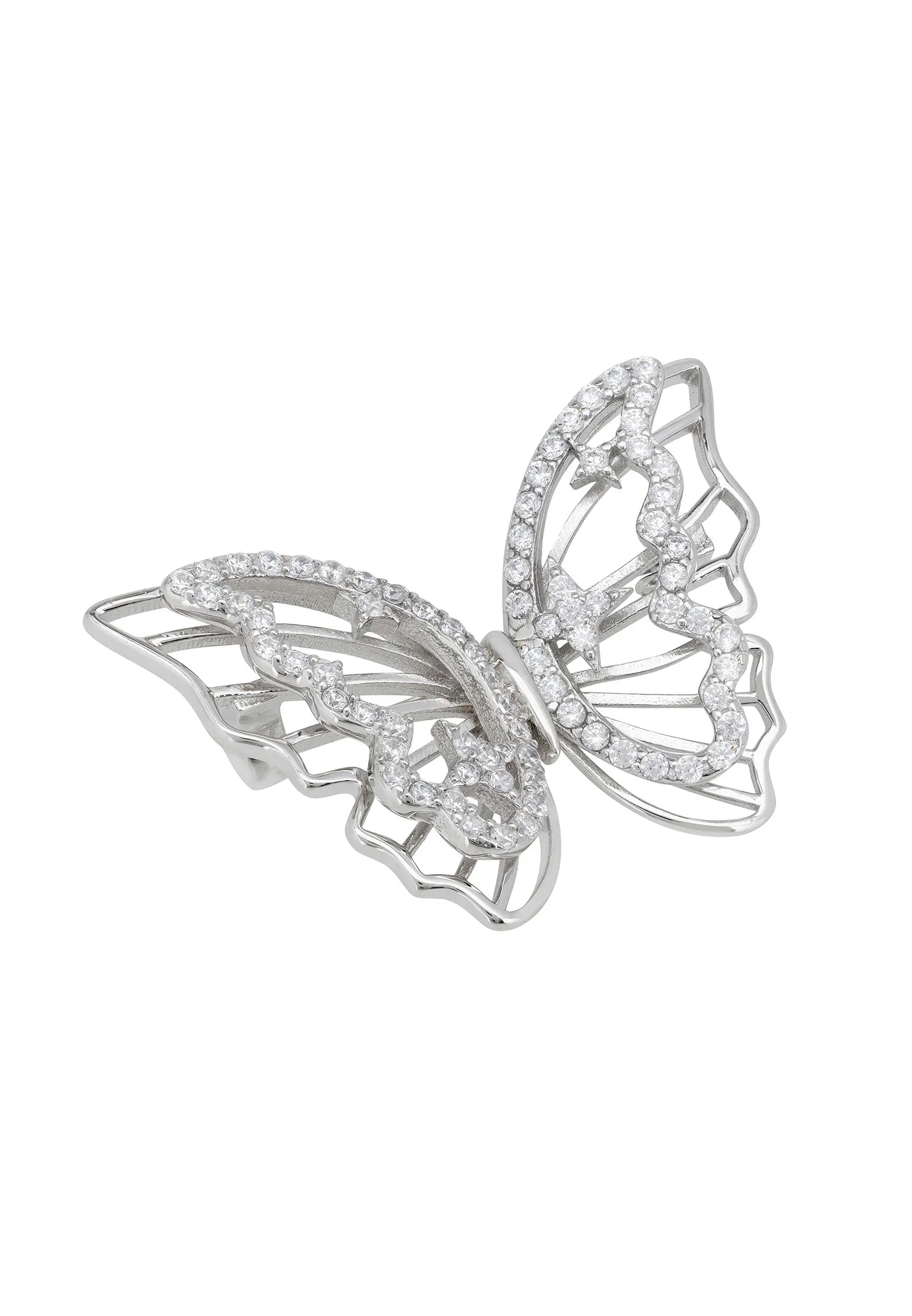 Silver butterfly brooch.