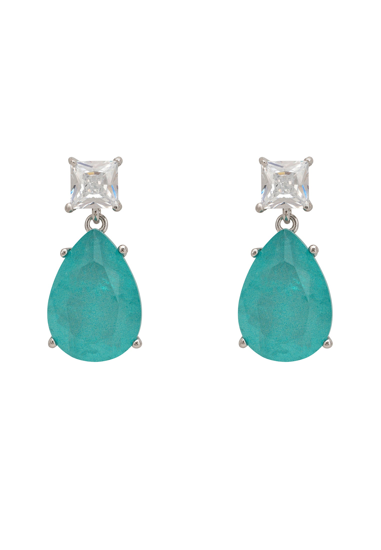 Rosa Paraiba Tourmaline Drop Earrings Silver
