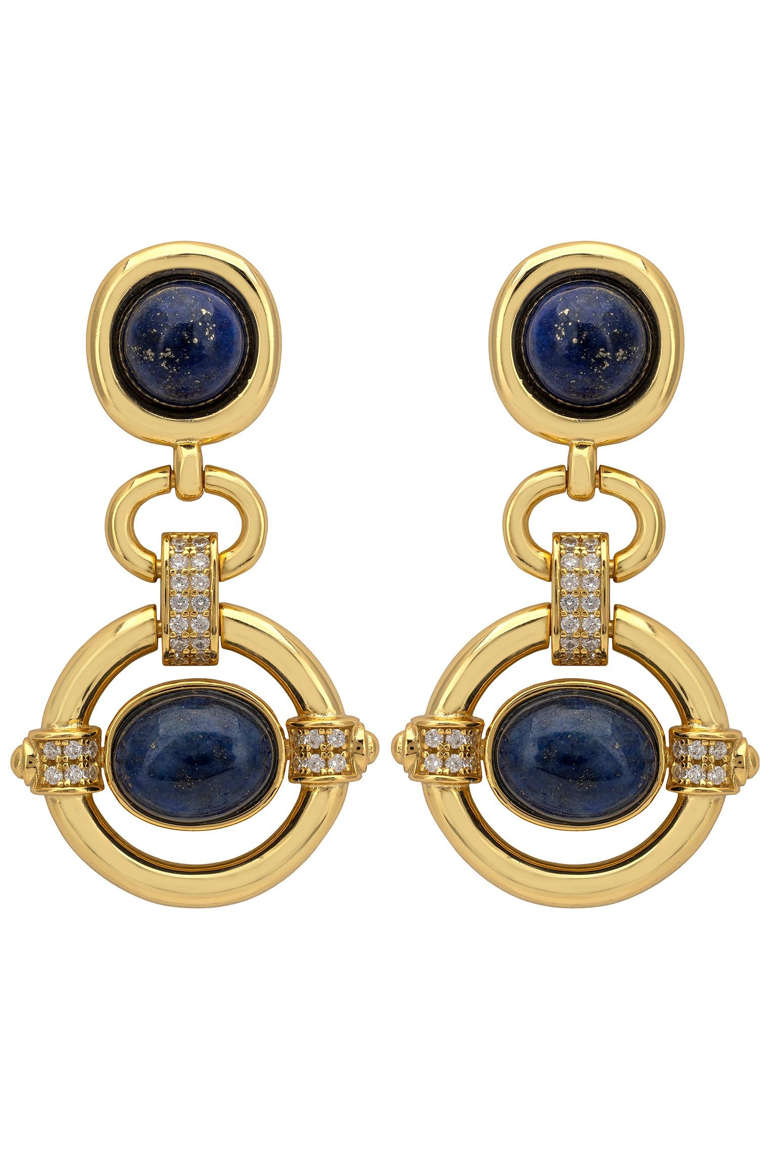 Caterina Lapis Lazuli Drop Earrings Gold