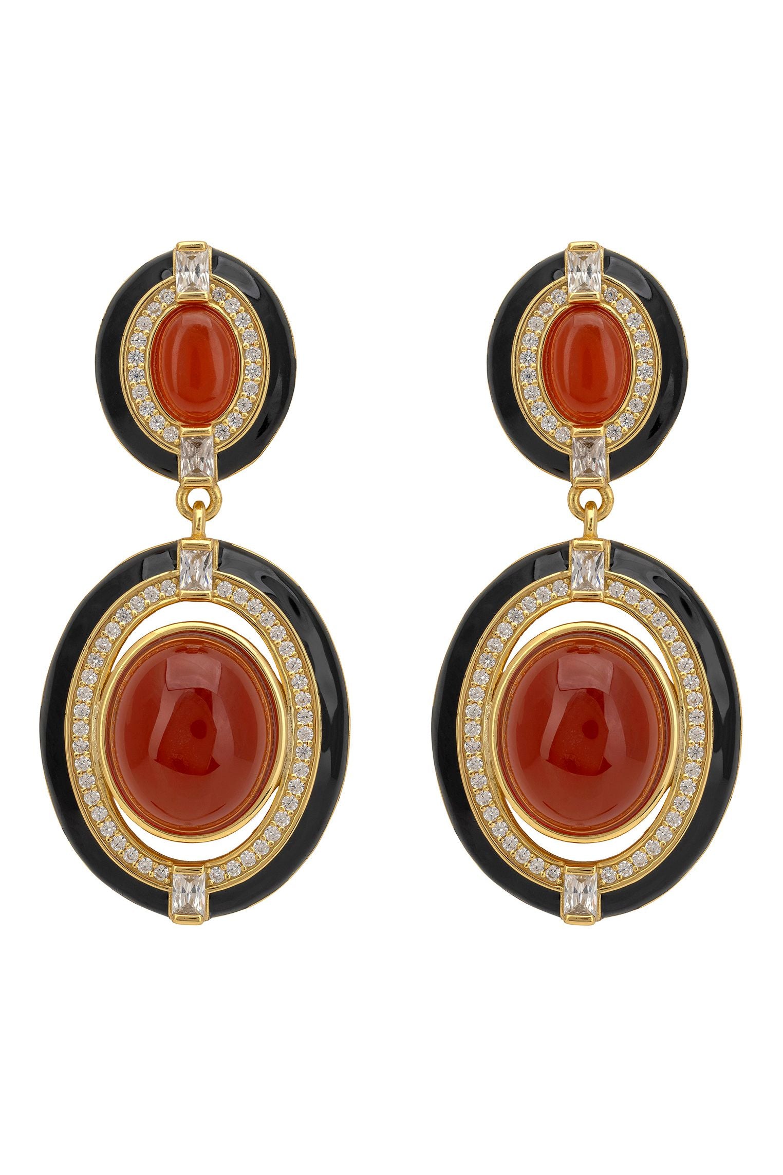 Alessia Carnelian Drop Earrings Gold
