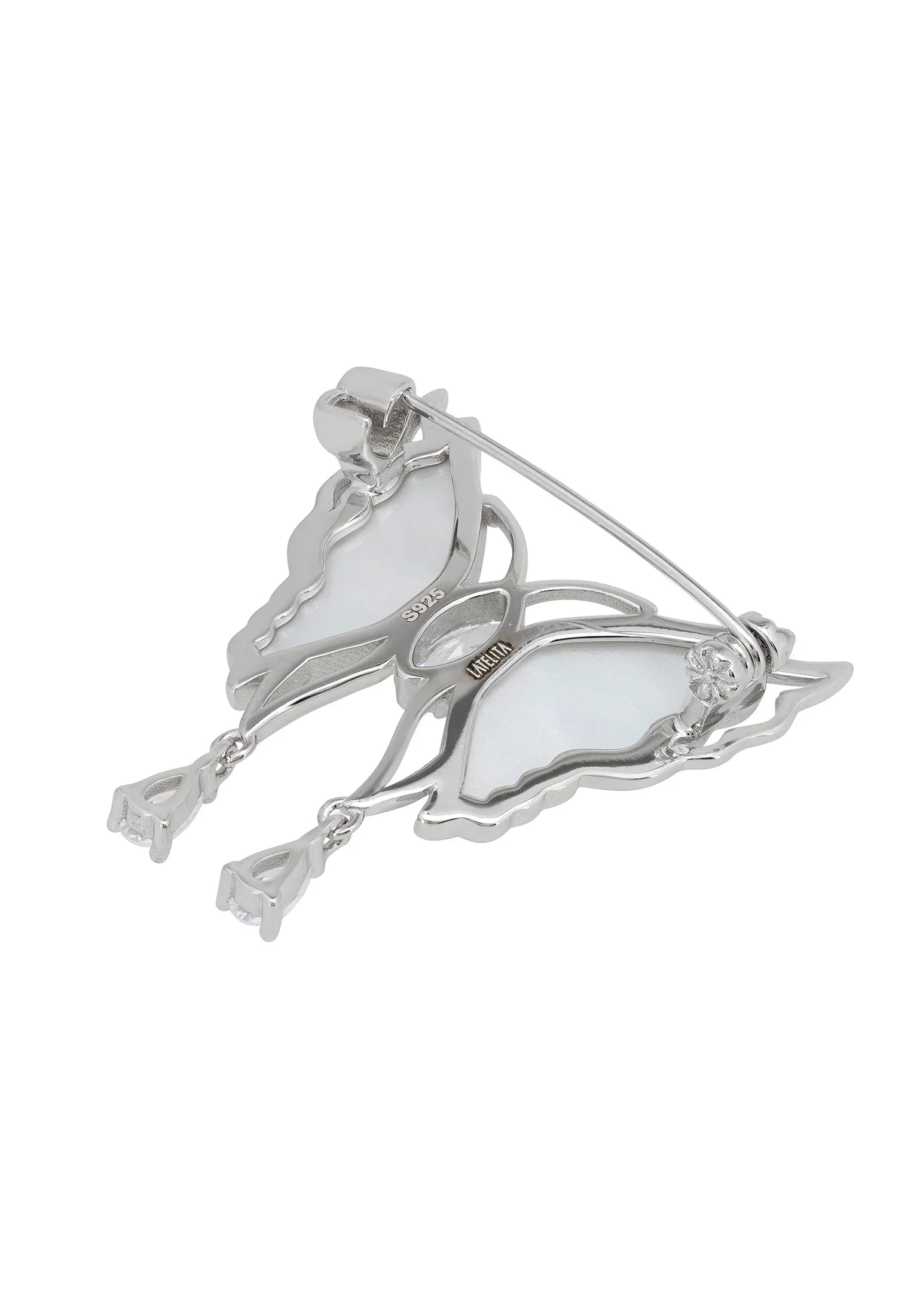 Pin back of the brooch.