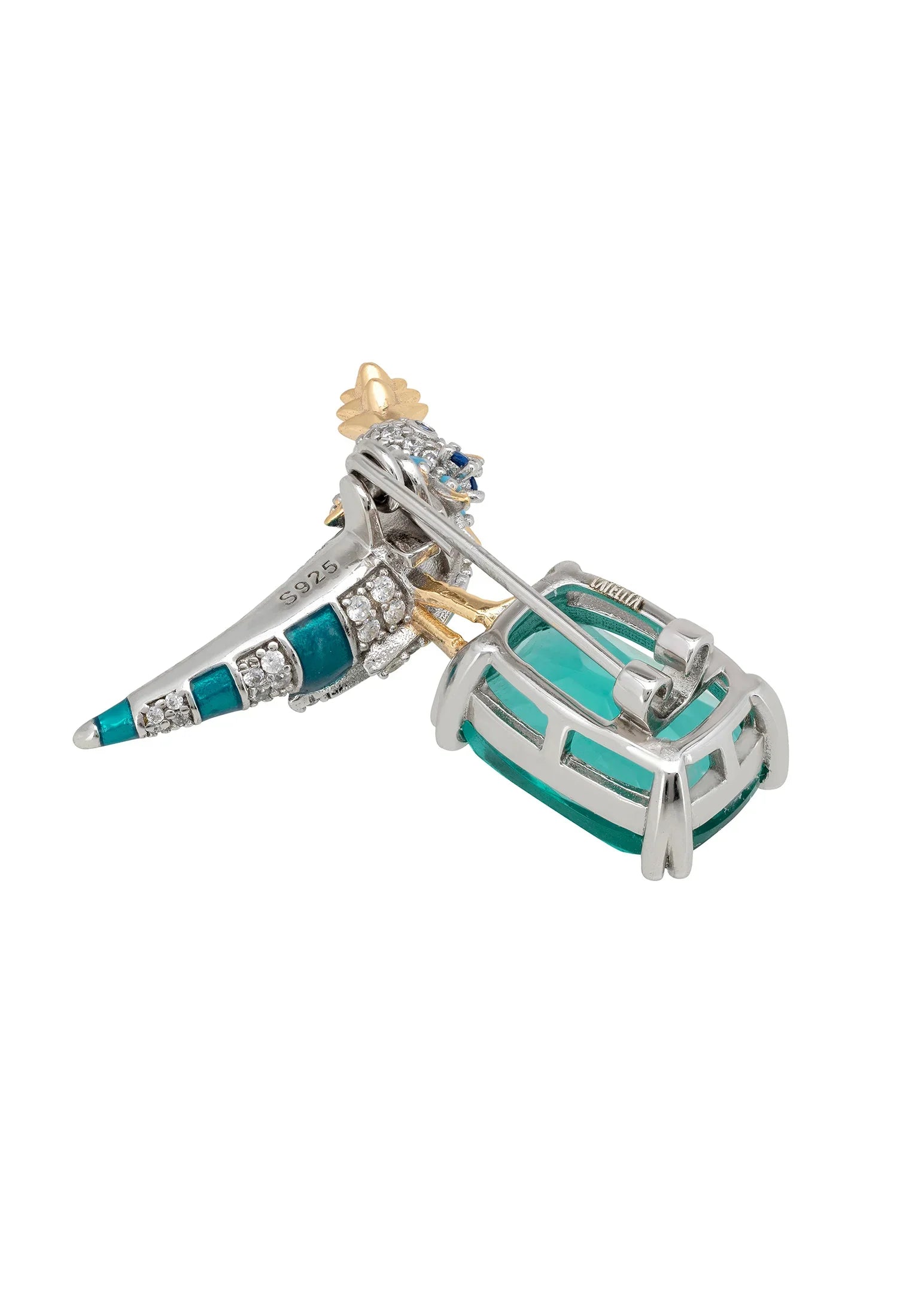 Pin back of the brooch.