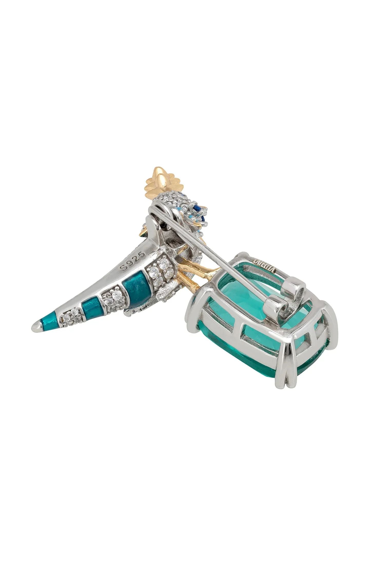 Pin back of the brooch.