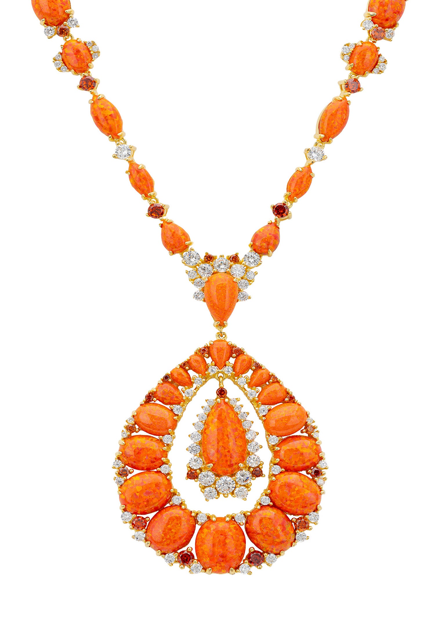 Paloma Fire Opal Statement Necklace Gold