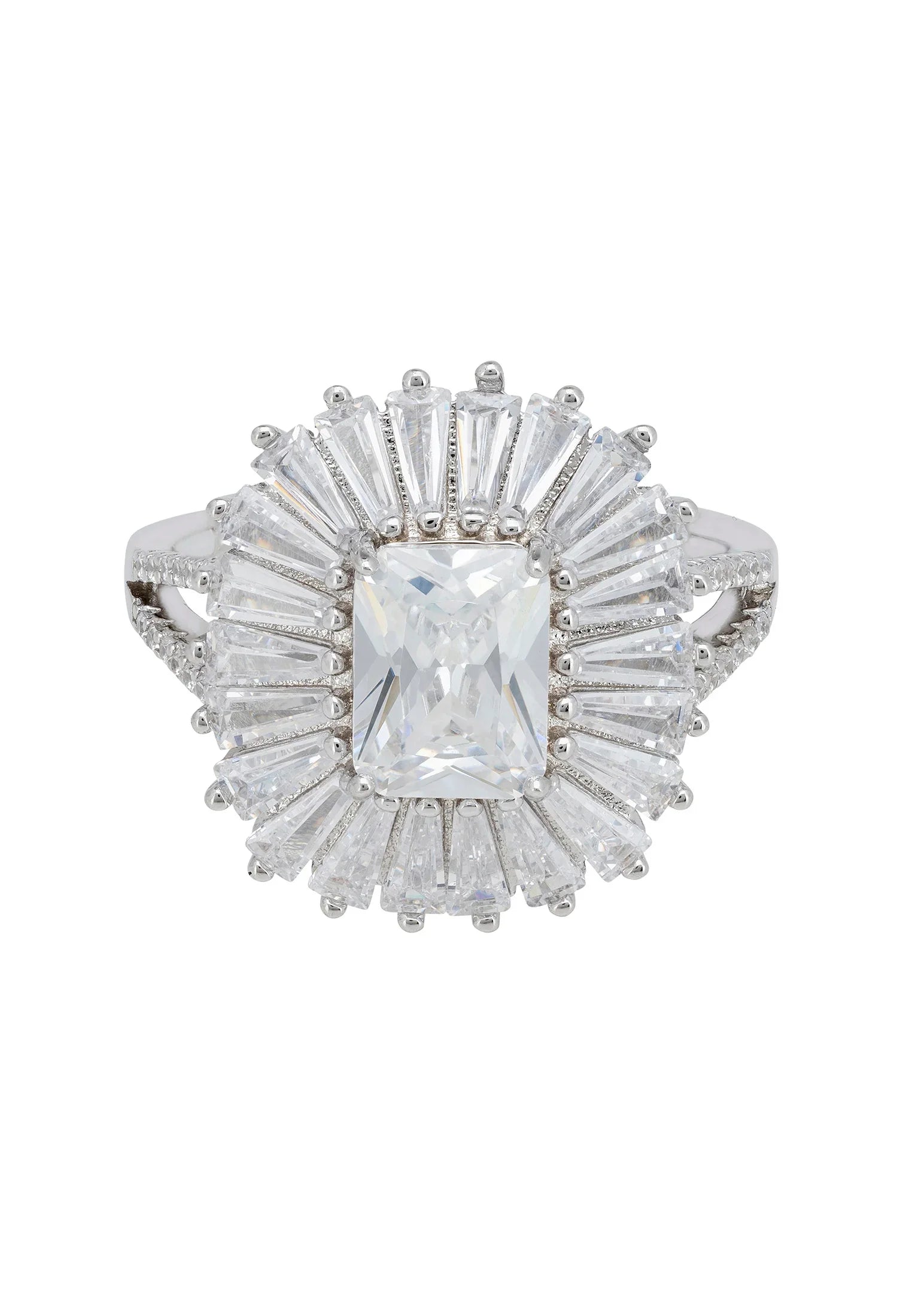 Halo diamond ring.