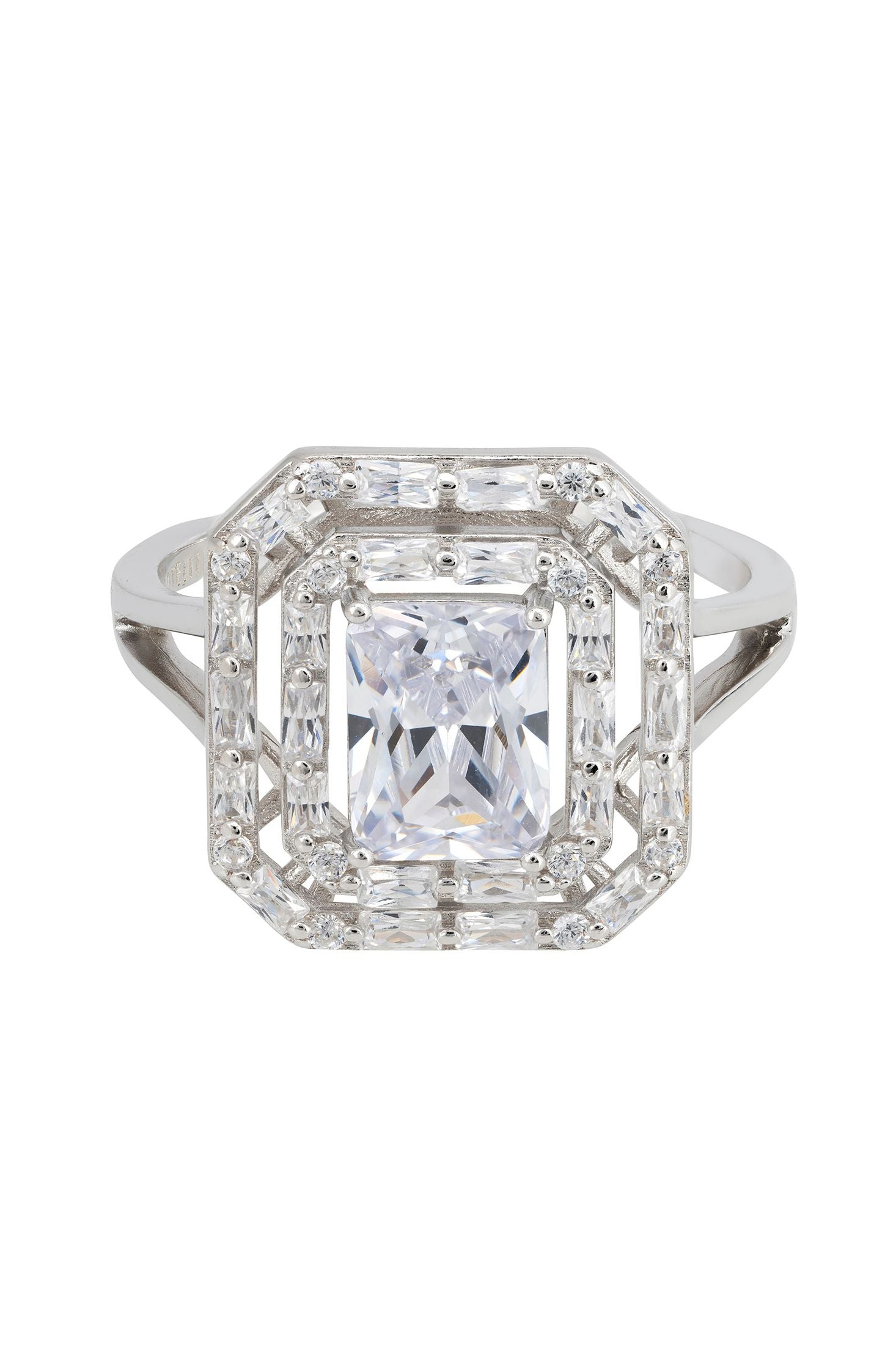 Double halo diamond ring.