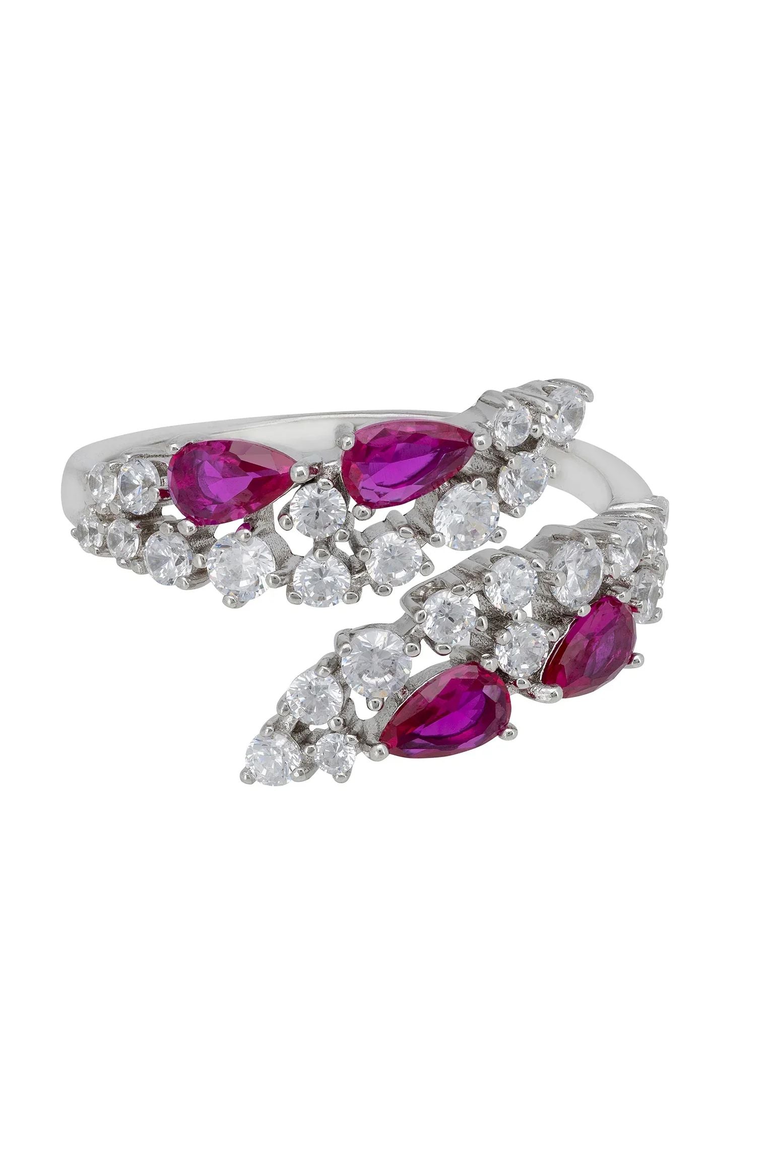 Ruby teardrops diamond ring.