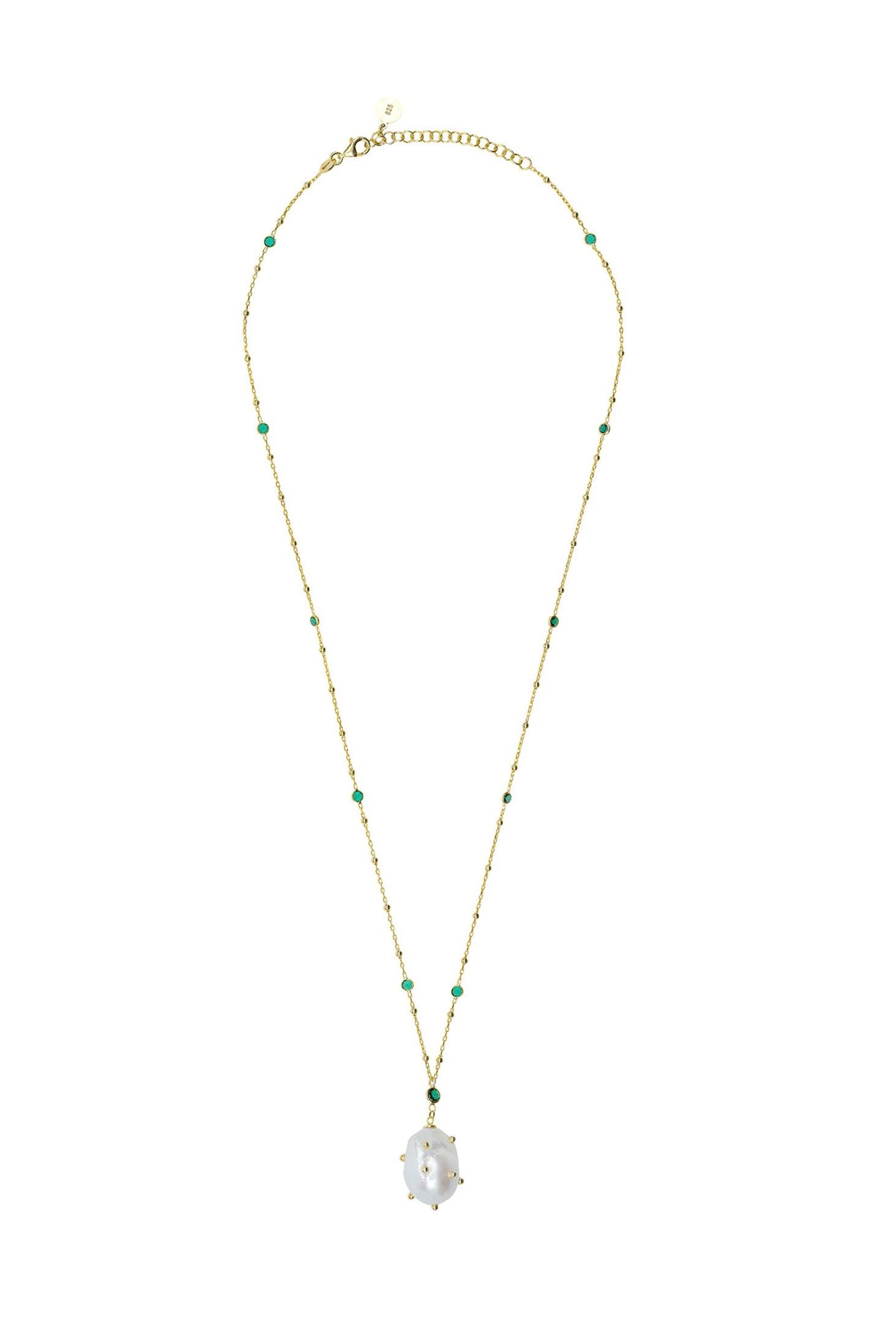 Necklace with a pendant on a white background