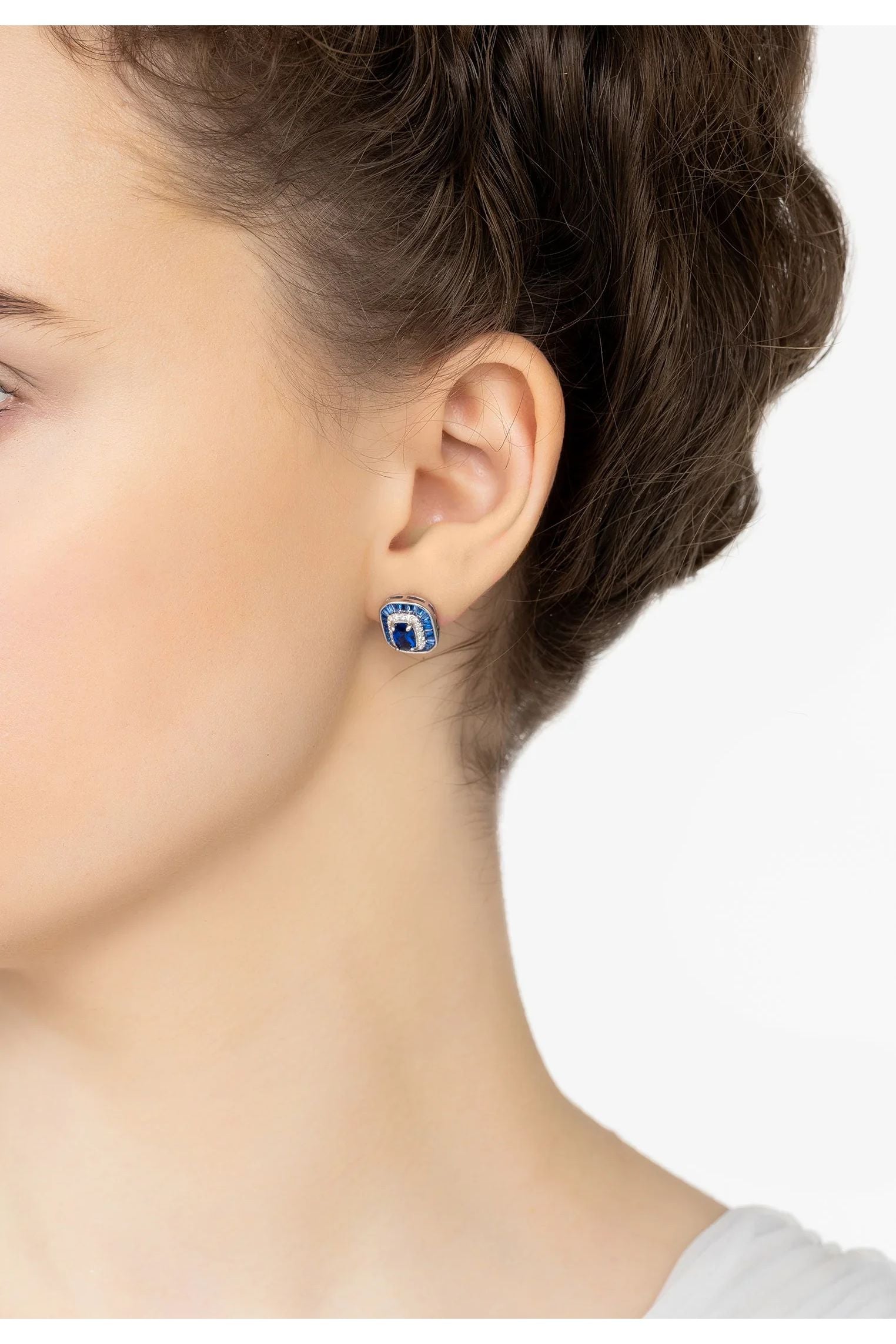 Pendientes Gran Gatsby Plata Zafiro