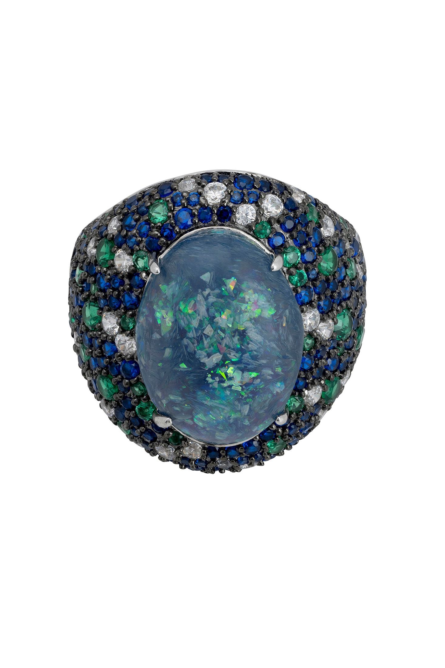 Green opal gemstone ring.