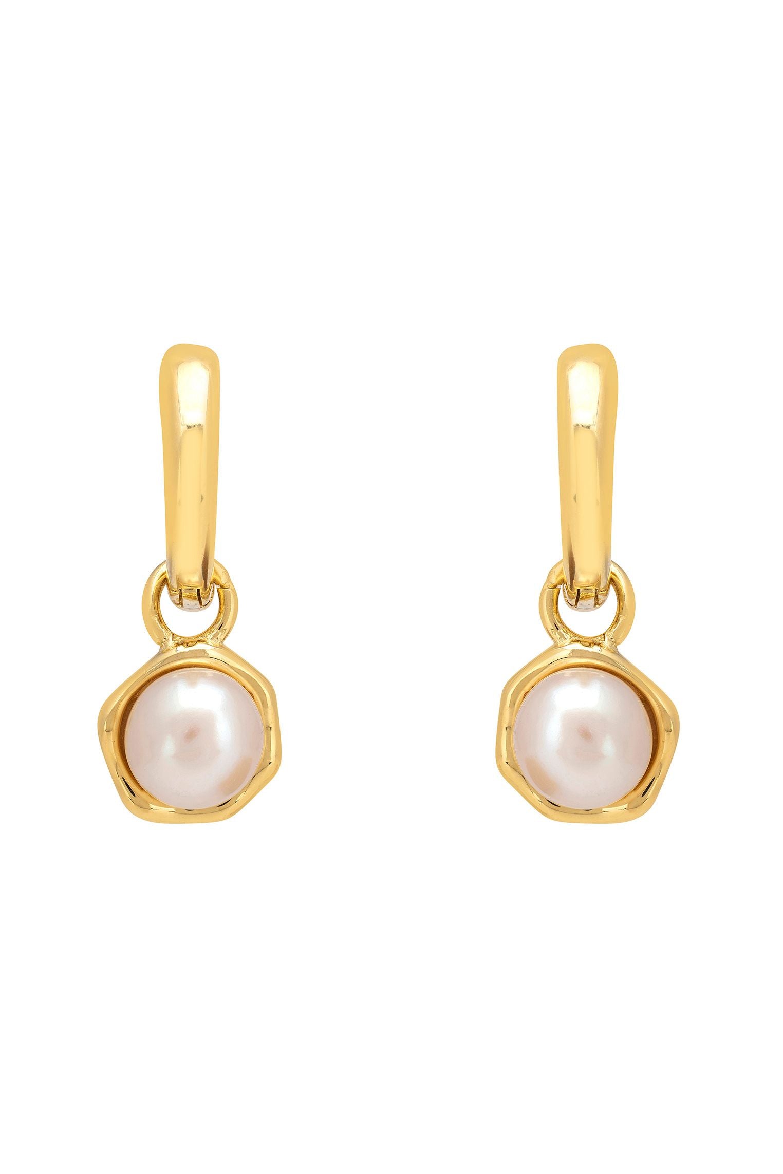Rococo Pearl Hoop Earrings Gold
