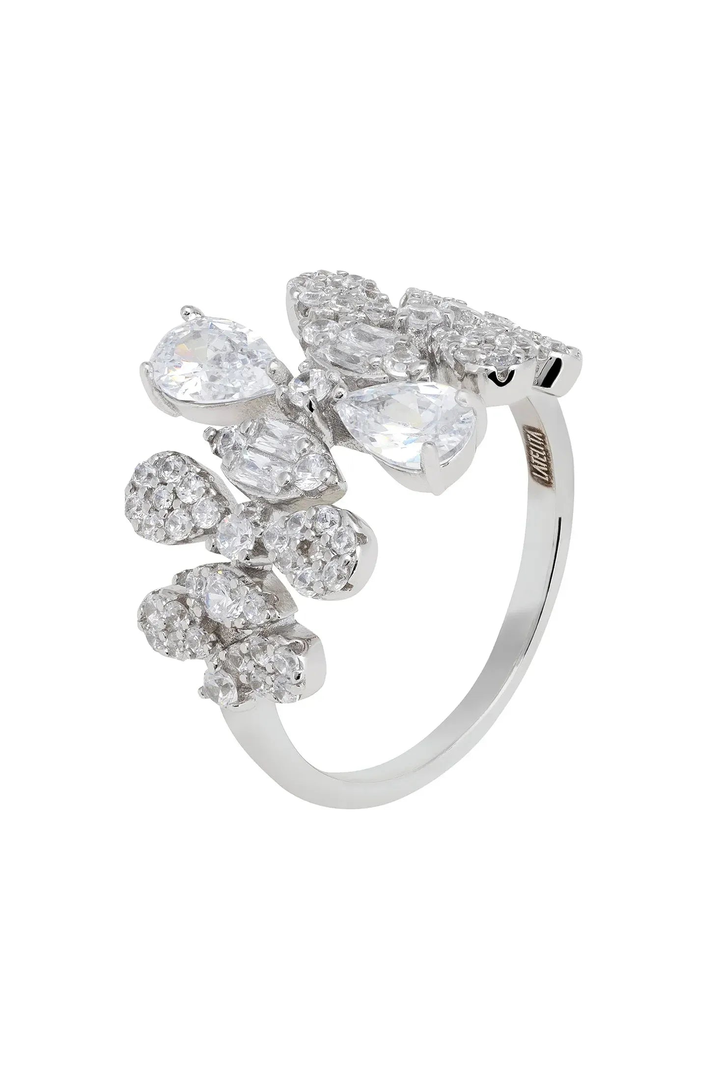 Teardrops diamond ring.