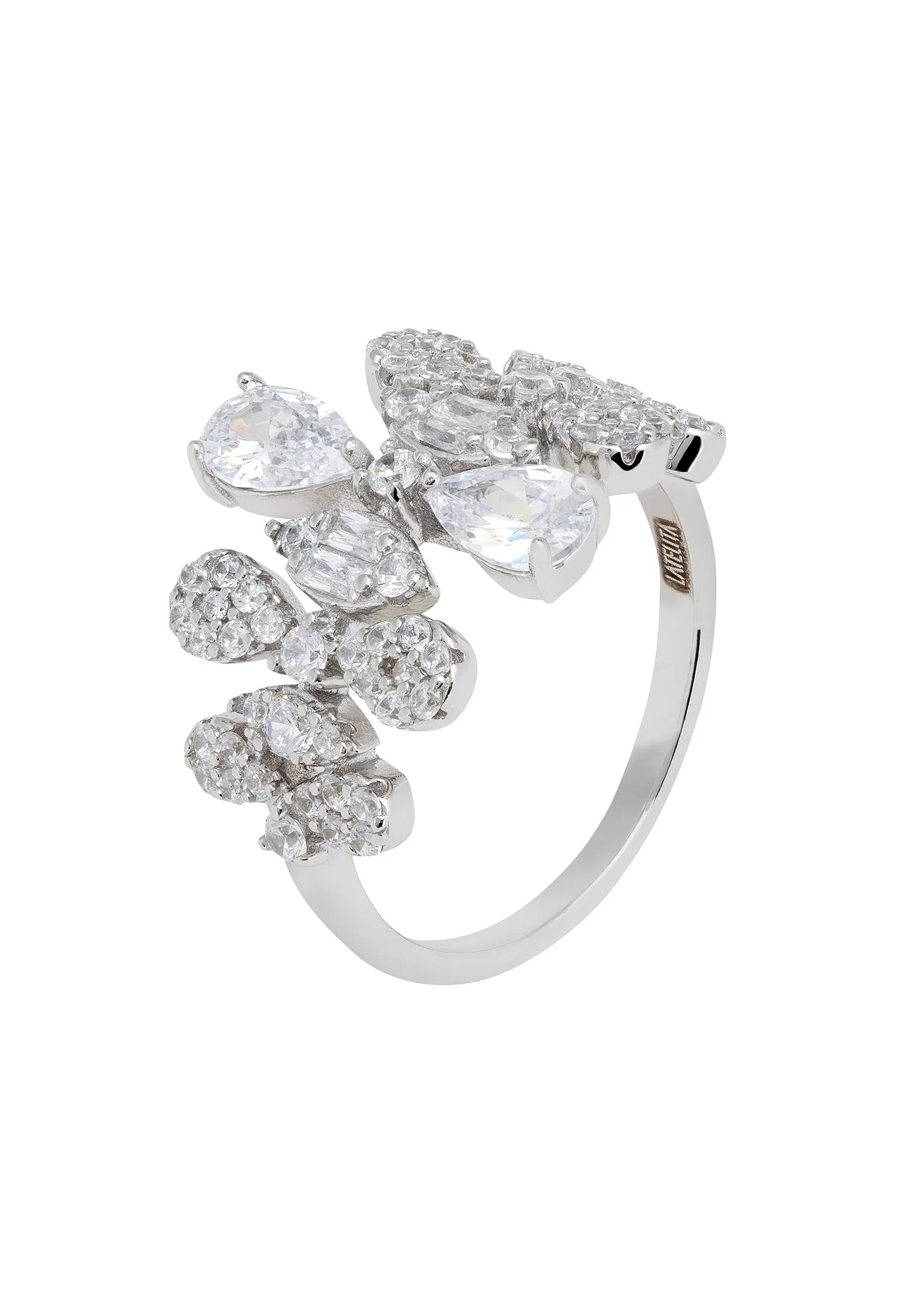 Teardrops diamond ring.