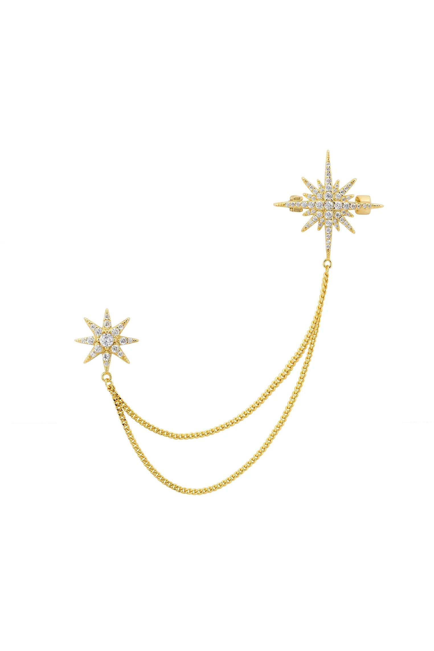 Double gold starburst brooch.
