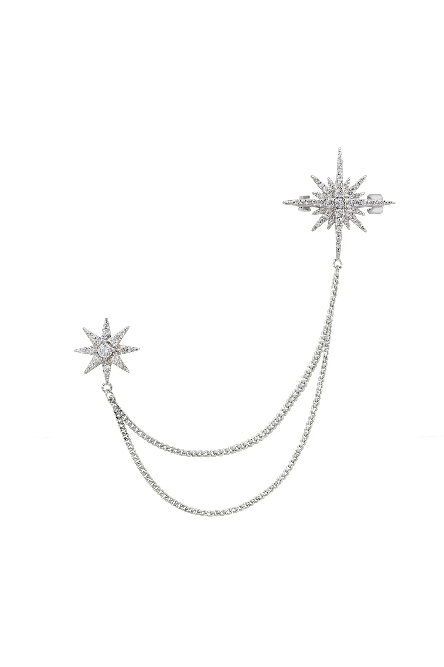 Double diamond starburst brooch.