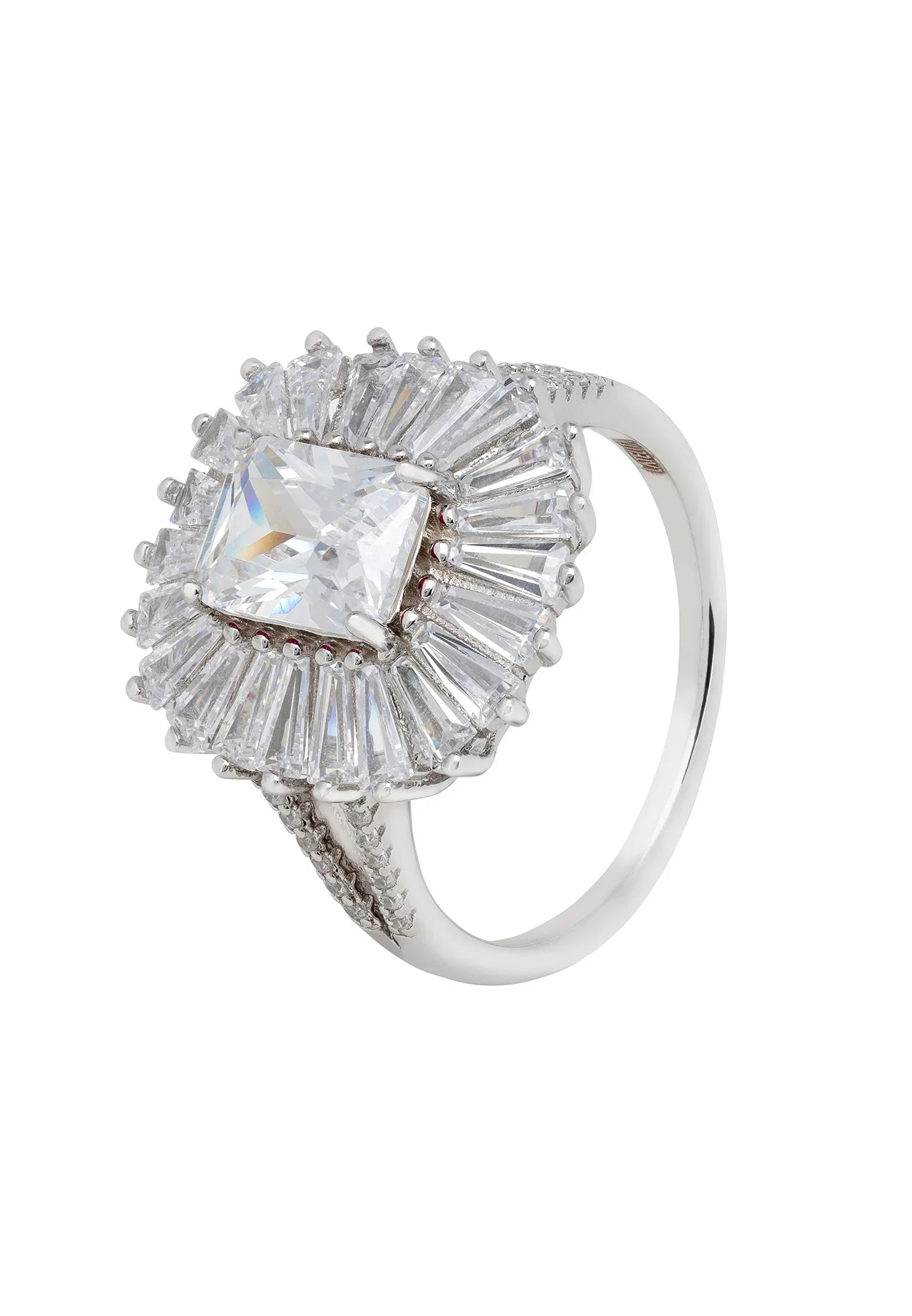 Halo diamond ring.