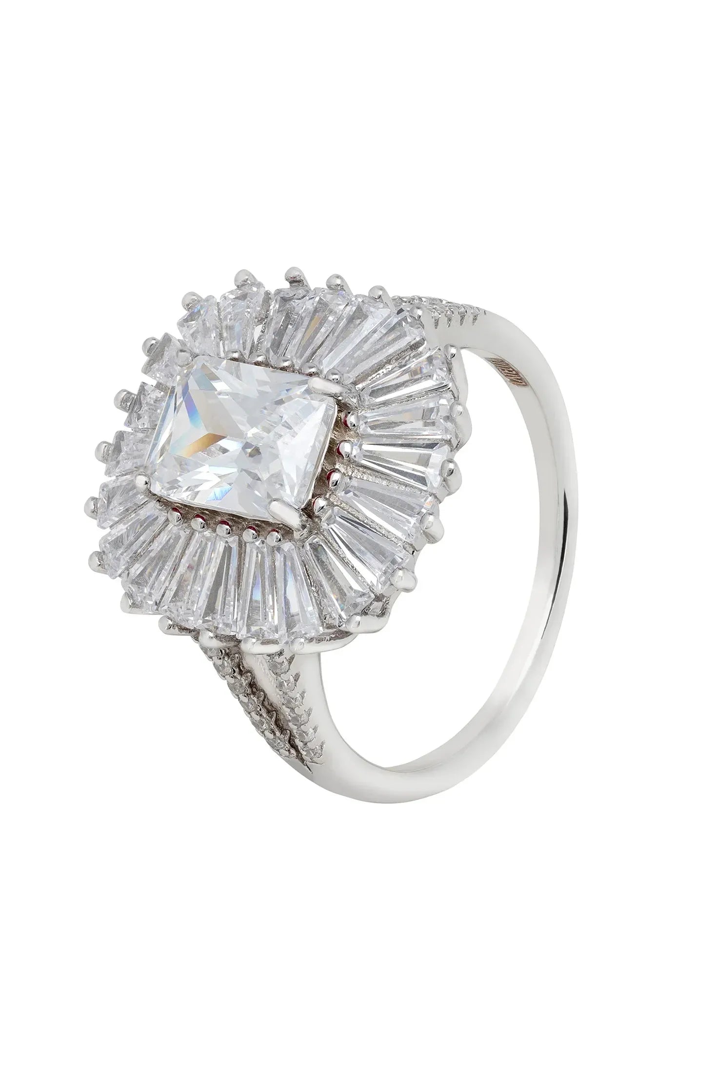 Halo diamond ring.