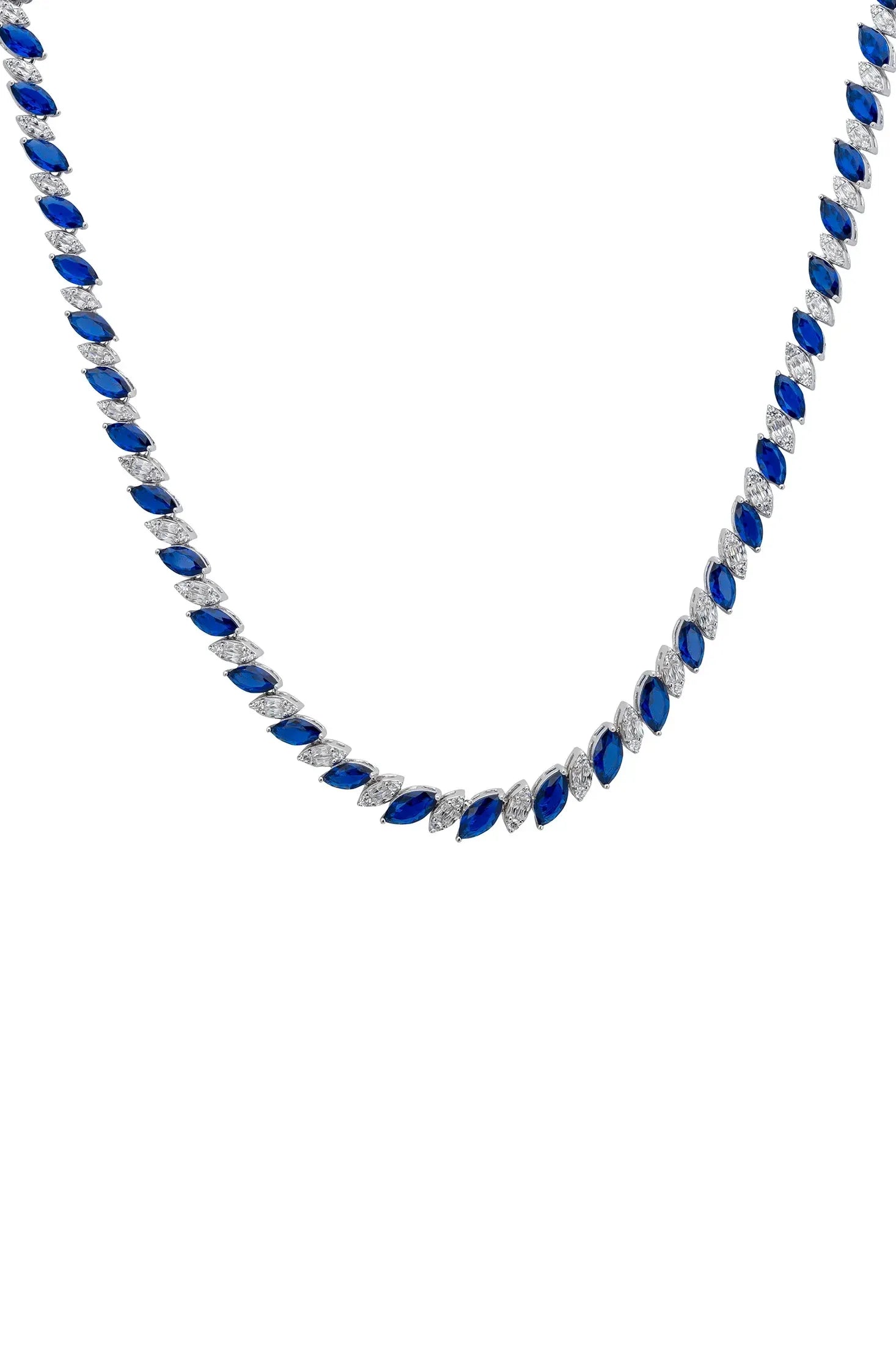Sapphire and diamond necklace.