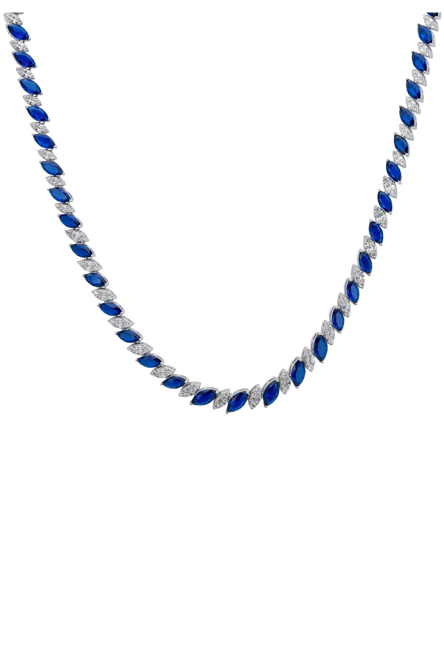 Sapphire and diamond necklace.