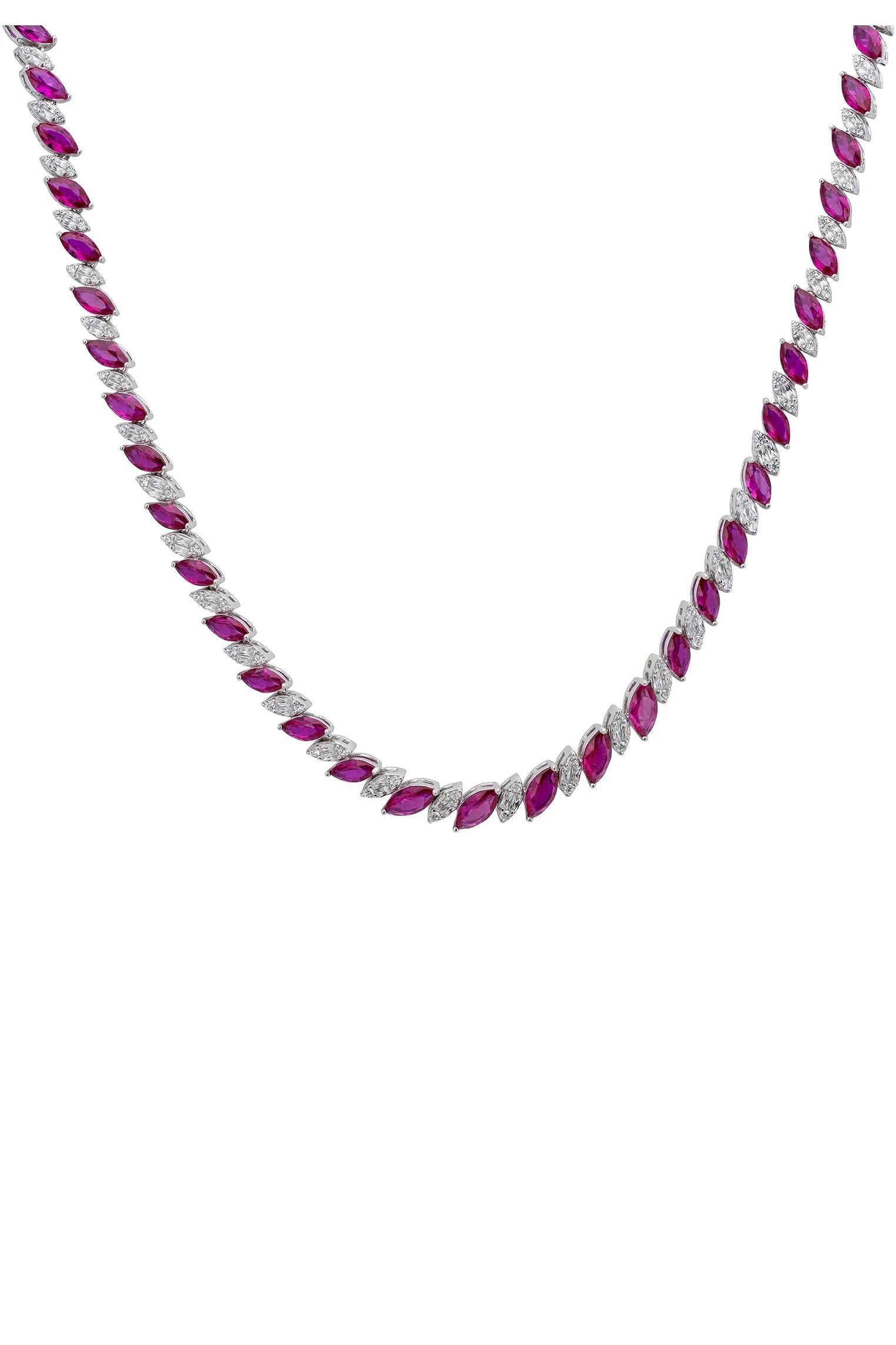 Ruby and diamond necklace.