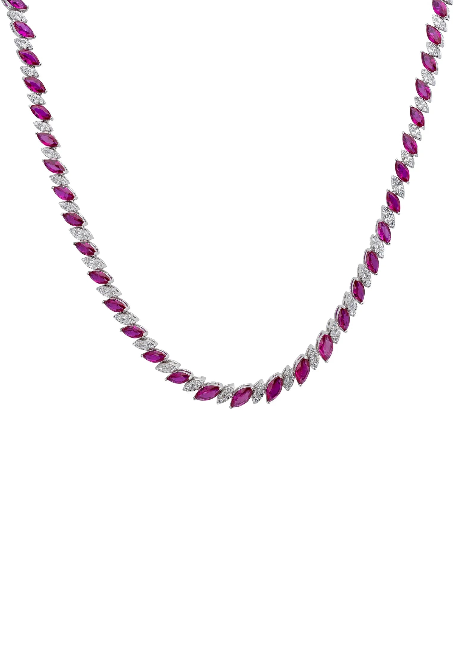 Ruby and diamond necklace.