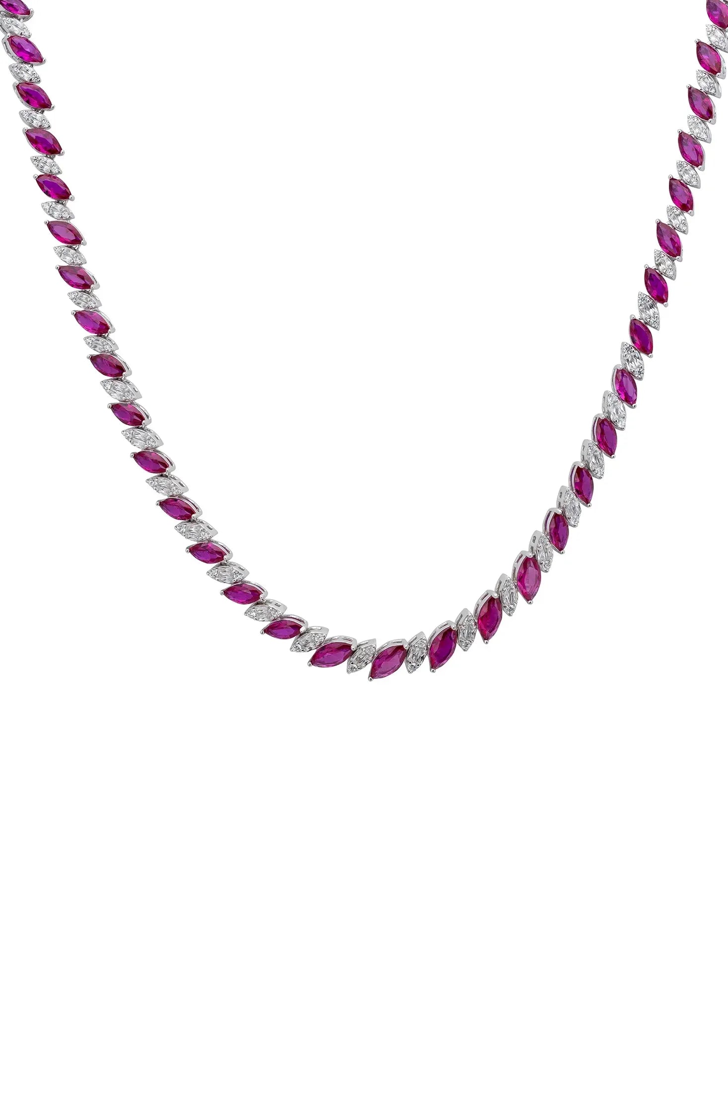 Ruby and diamond necklace.