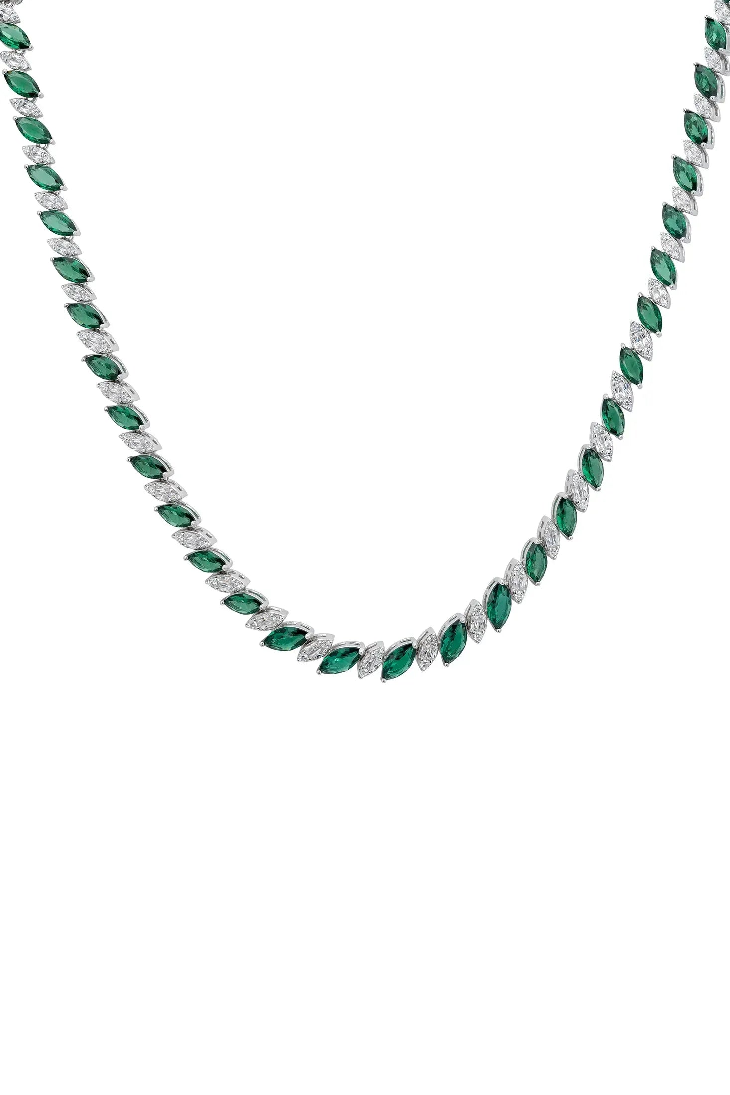 Emerald and diamond necklace.