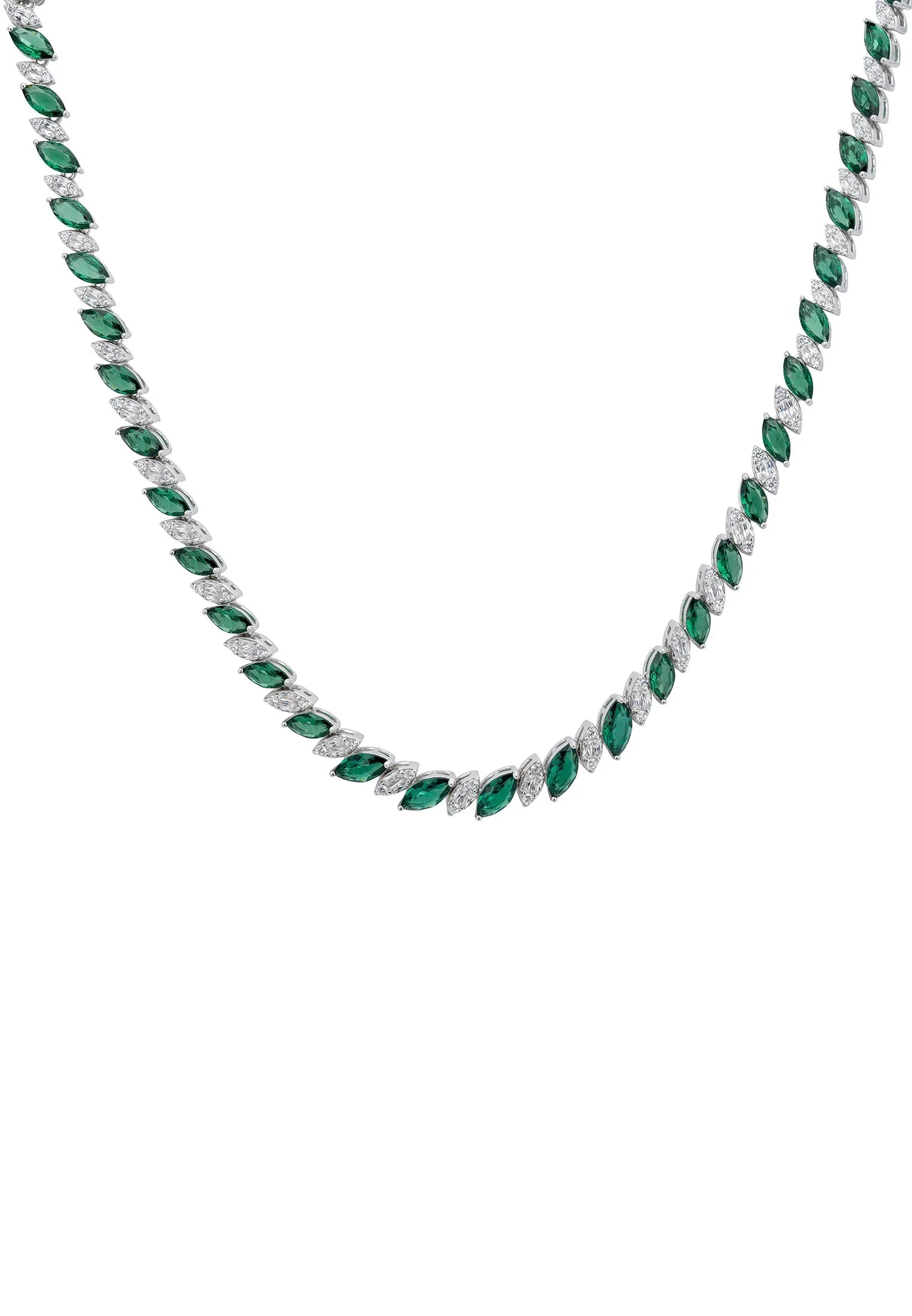 Emerald and diamond necklace.