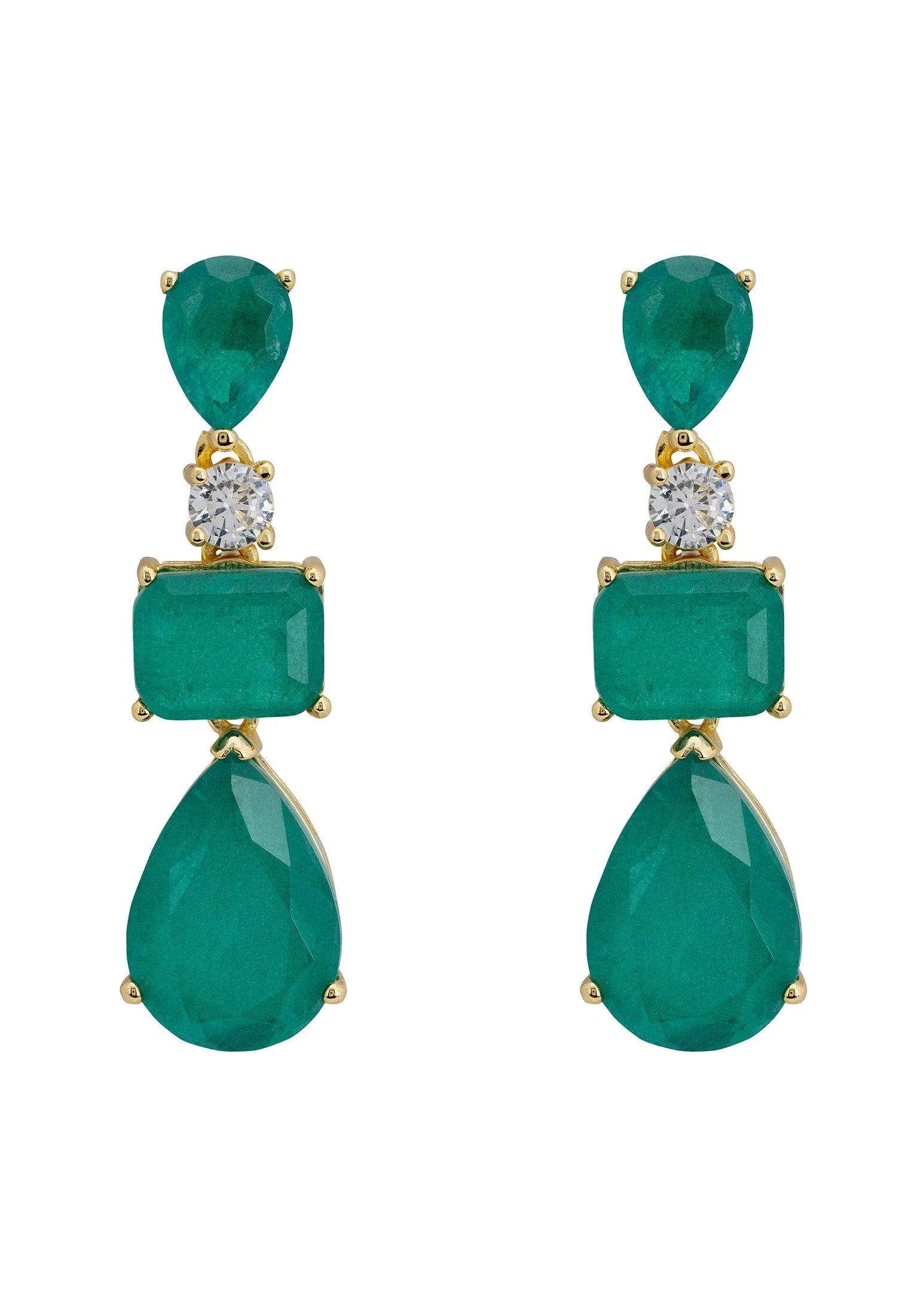 Emerald drop earrings.