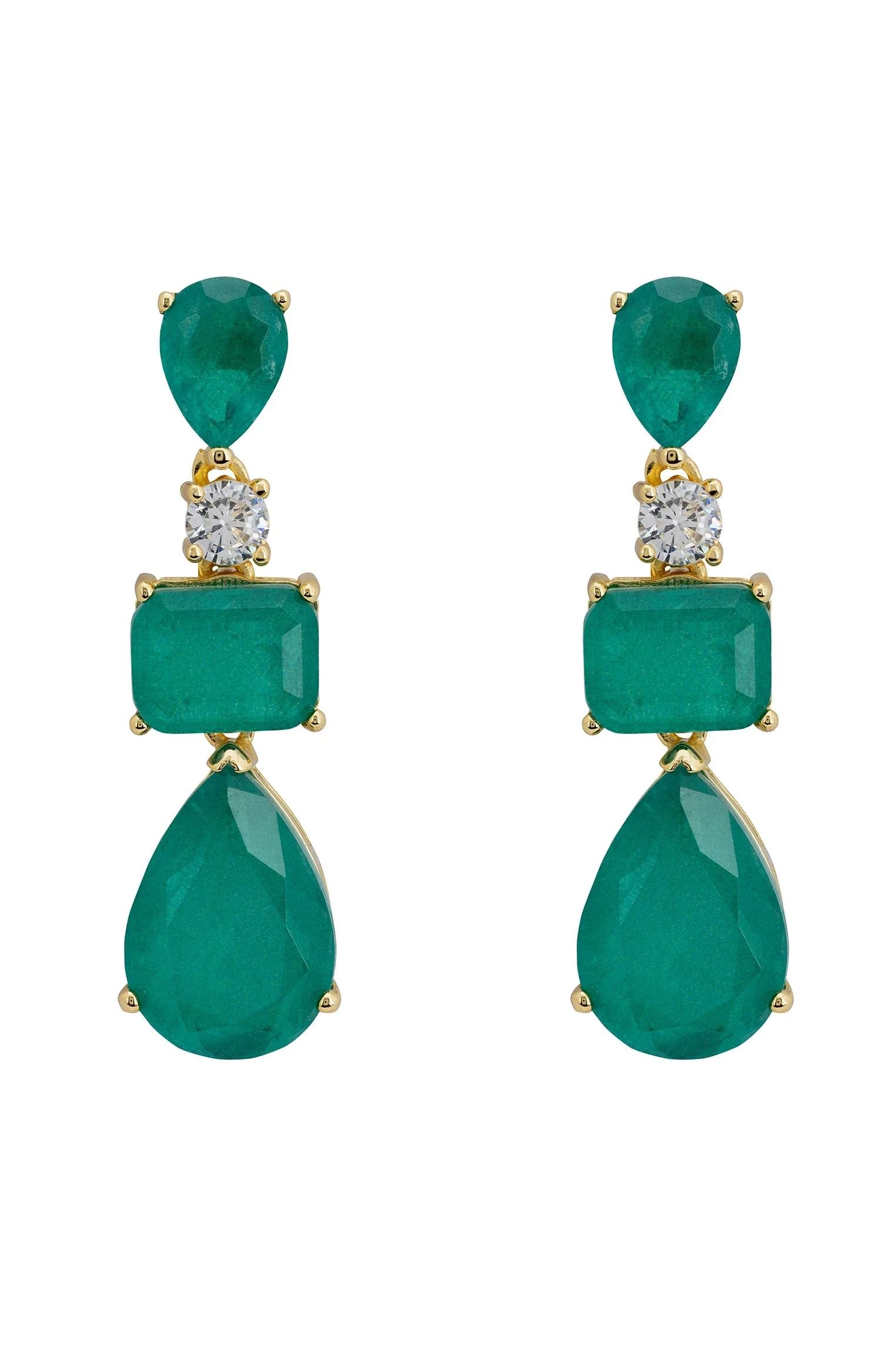 Emerald drop earrings.