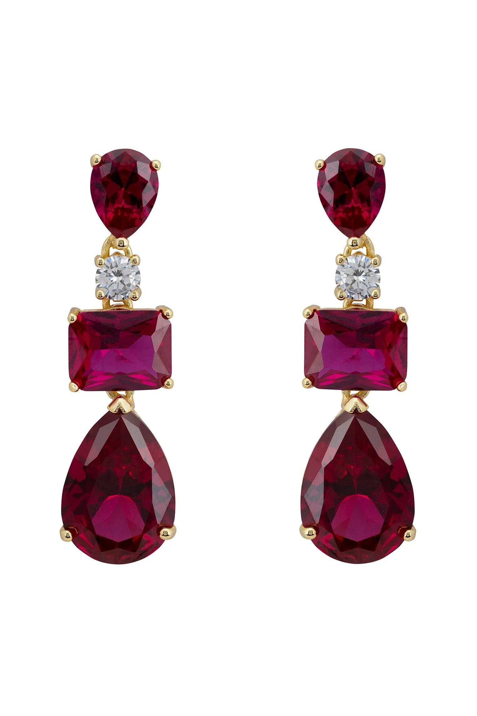 Ruby drop earrings.