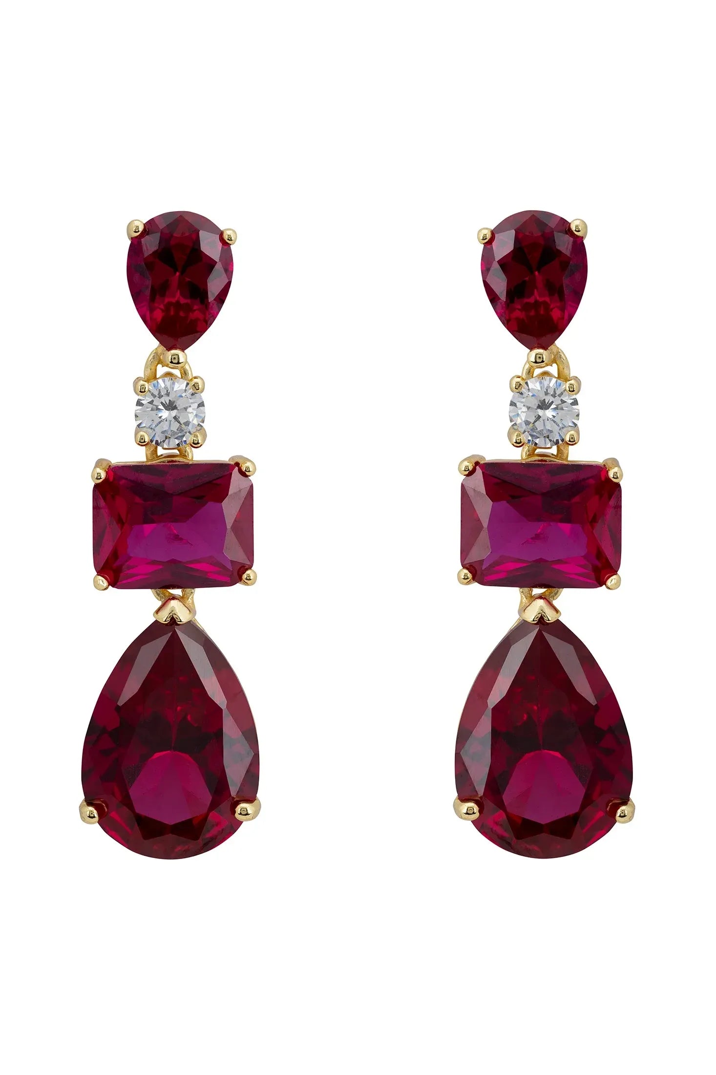 Ruby drop earrings.