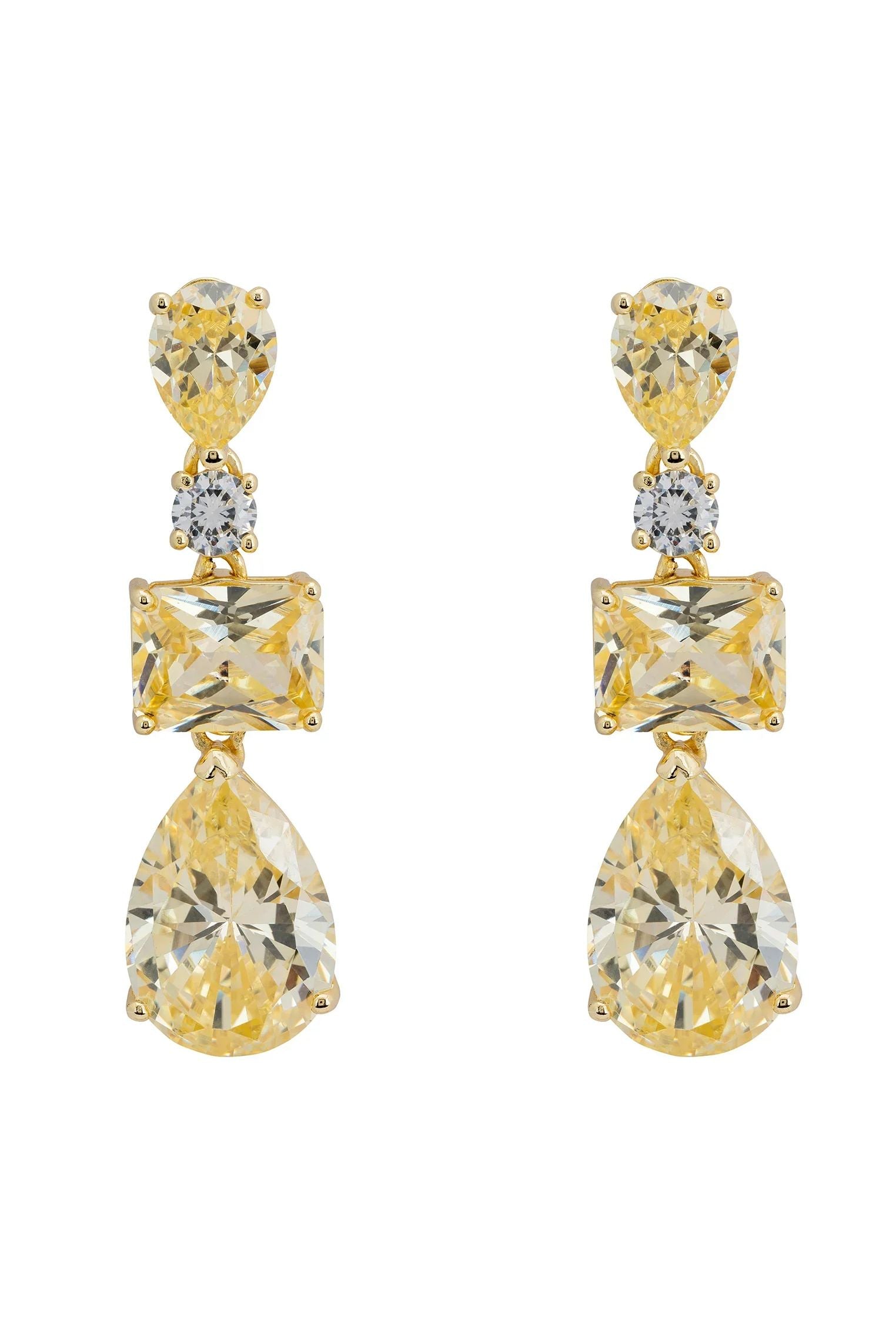 Yellow gemstone drop earrings.