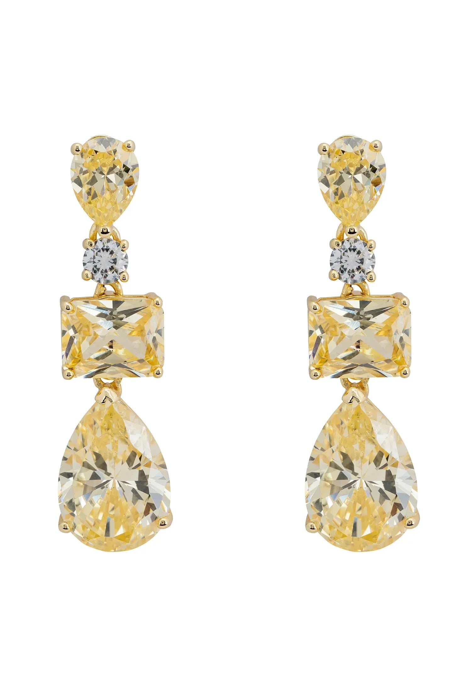 Yellow gemstone drop earrings.