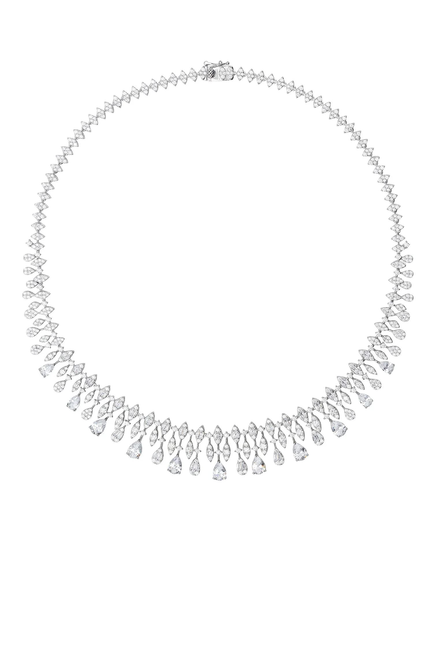 Delicate teardrops diamond necklace.