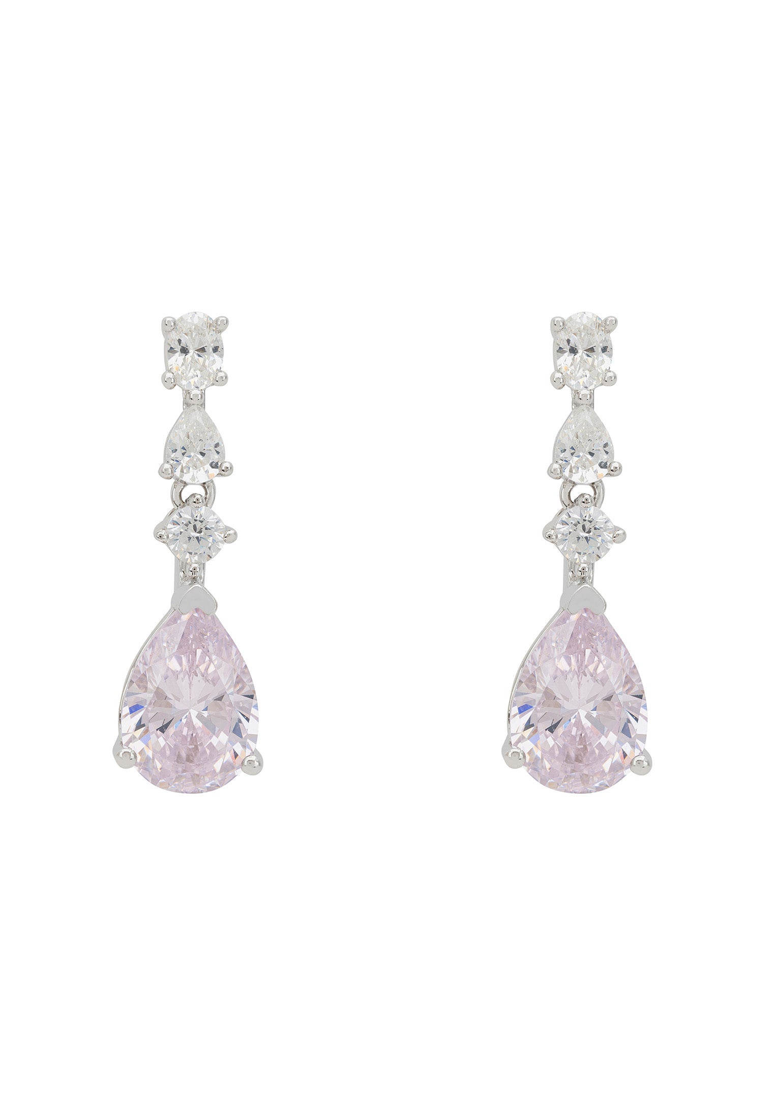 Kirsty Drop Earrings Morganite Silver