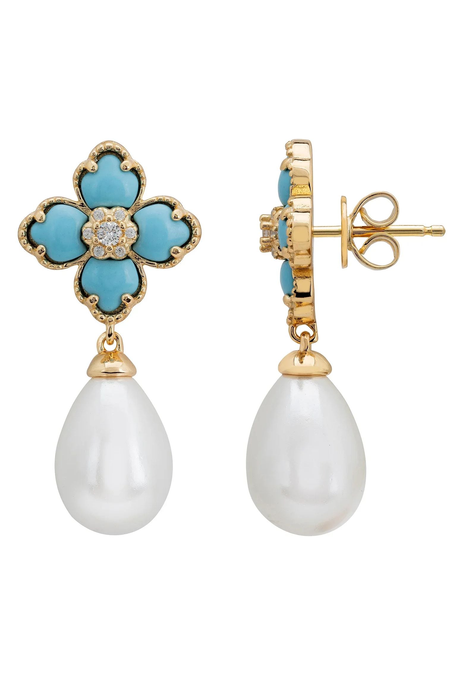 Push backing of the earrings.